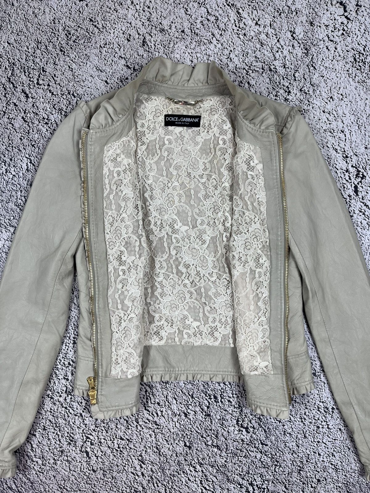 Dolce & Gabbana Dolce & Gabbana Leather Jacket Lambskin Lace Lining Cropped Size S / US 4 / IT 40 - 4 Thumbnail