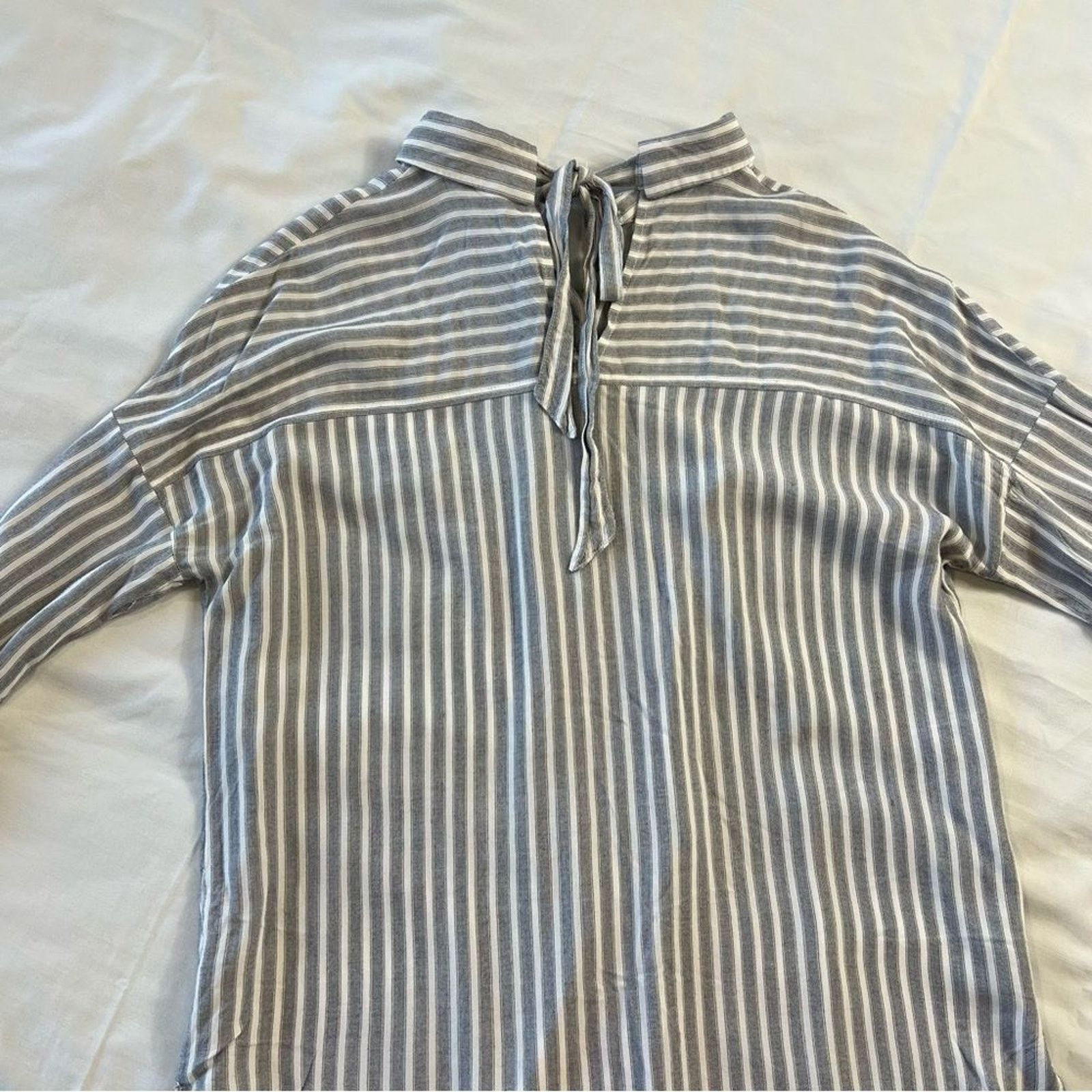 Other Blu Pepper Women's Large Blouse Grey Button Up Long Sleeve Size L / US 10 / IT 46 - 7 Thumbnail