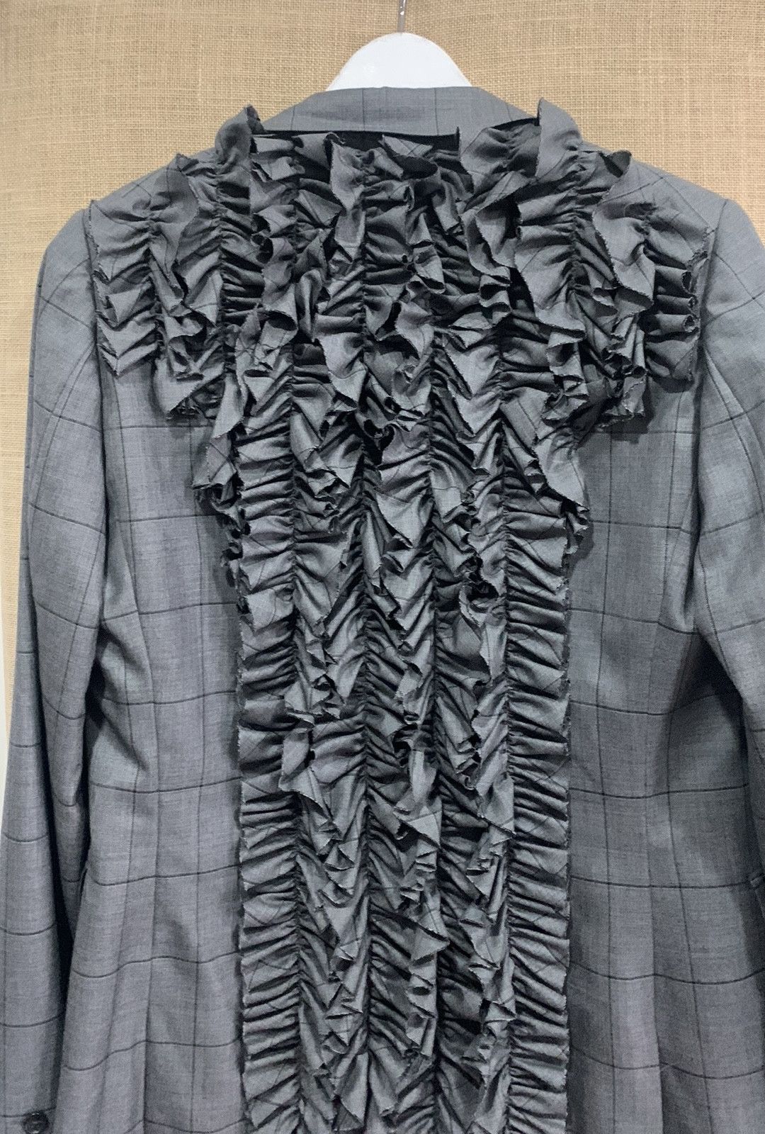 Comme des Garcons Homme Plus × Junya Watanabe NWT $2705 Comme des garçons homme plus ruffles blazer Size 38R - 10 Thumbnail