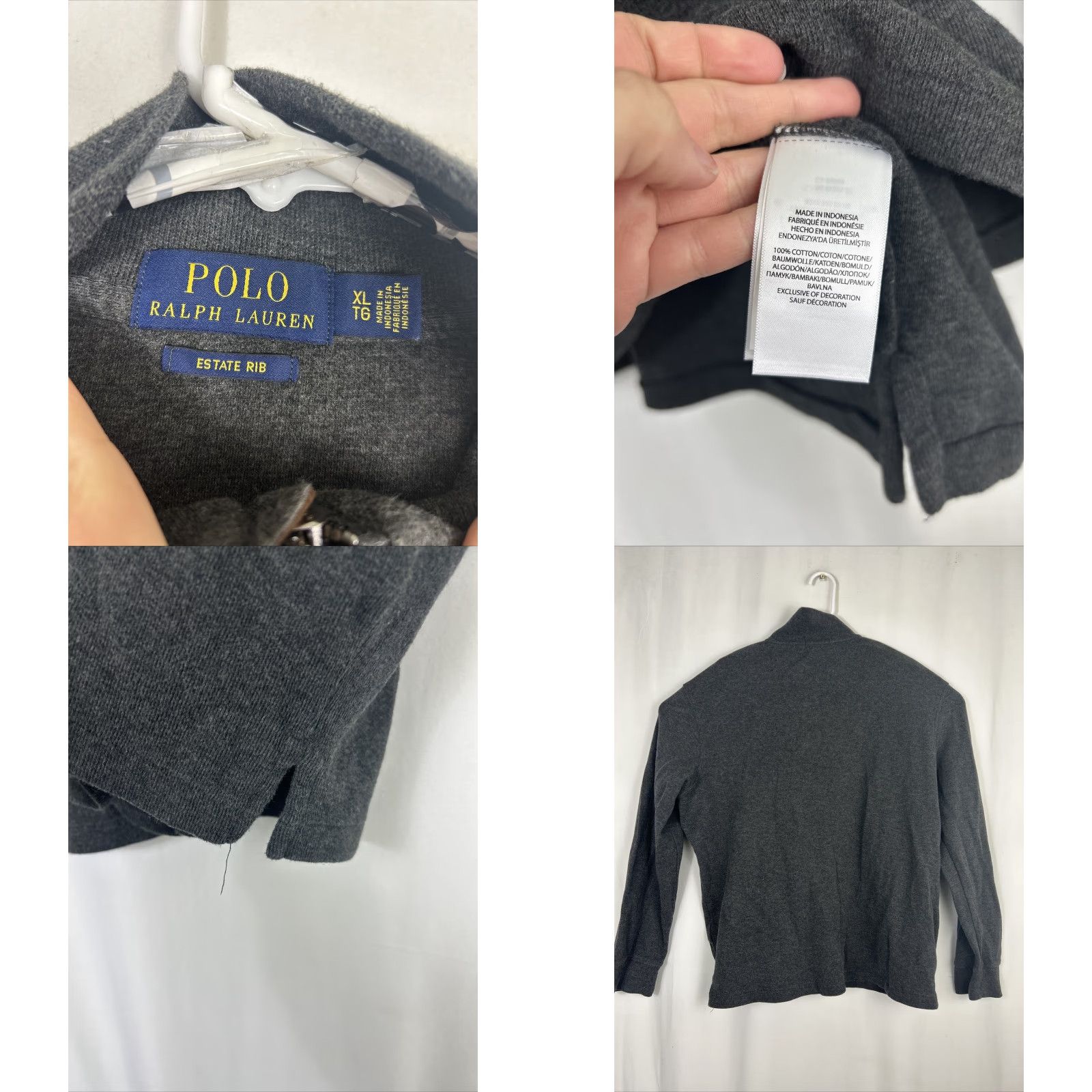 Polo Ralph Lauren Polo Ralph Lauren Sweater Men XL Estate Rib 1/4 Zip Pullover Long Sleeve Gray Mock Neck Logo Knit's 1/4 Zip Casual Mens Size US XL / EU 56 / 4 - 8 Thumbnail