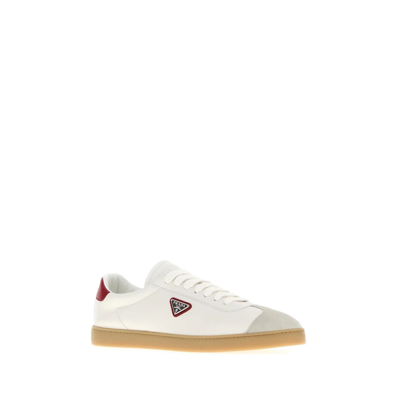 Prada PRADA White Leather Sneakers New And Authentic (Men's size:8 Size US 8.5 / EU 41-42 - 2 Thumbnail