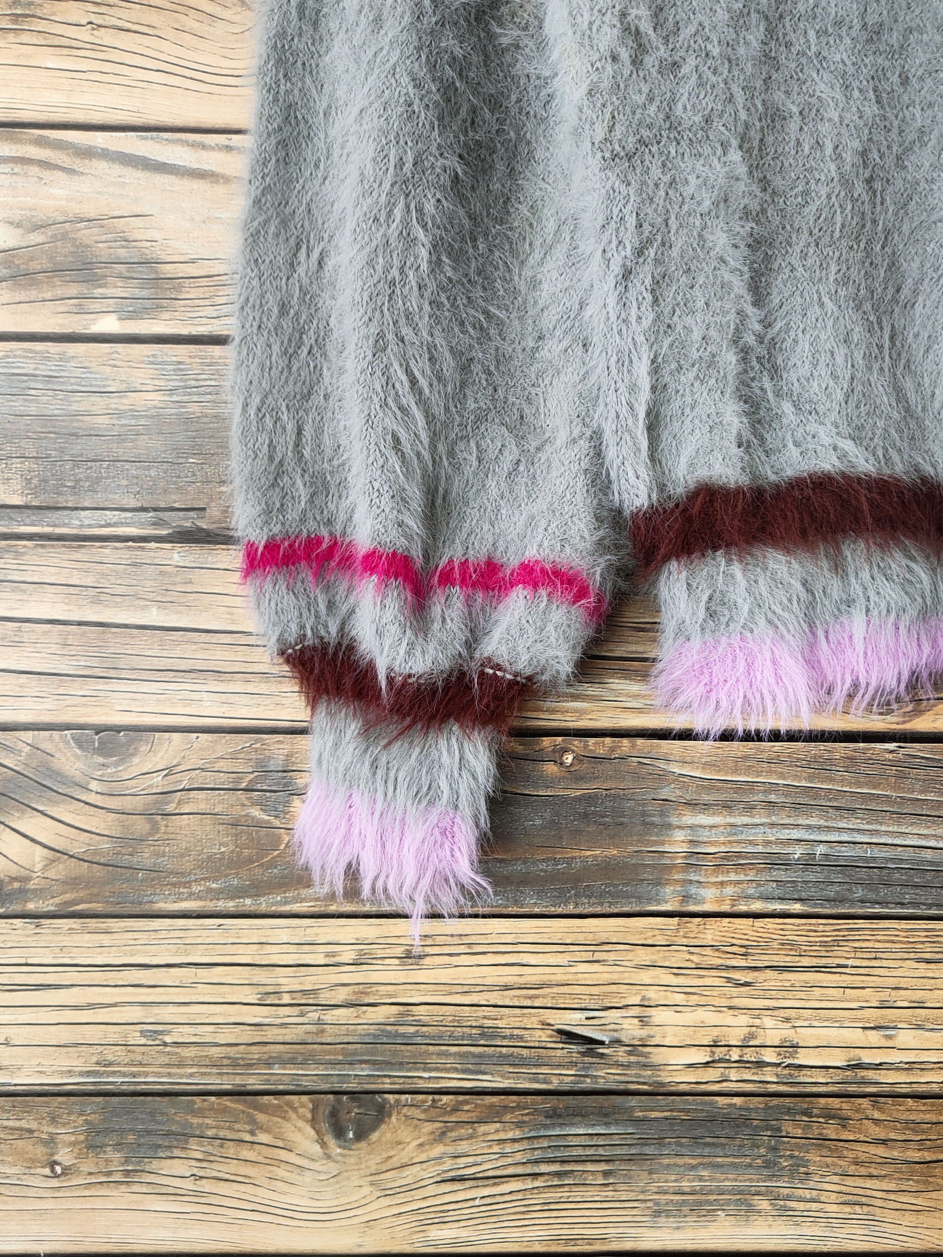 Japanese Brand DL Muse muse Gray Fur Mohair shaggy Knitwear #46-989 Size M / US 6-8 / IT 42-44 - 4 Thumbnail