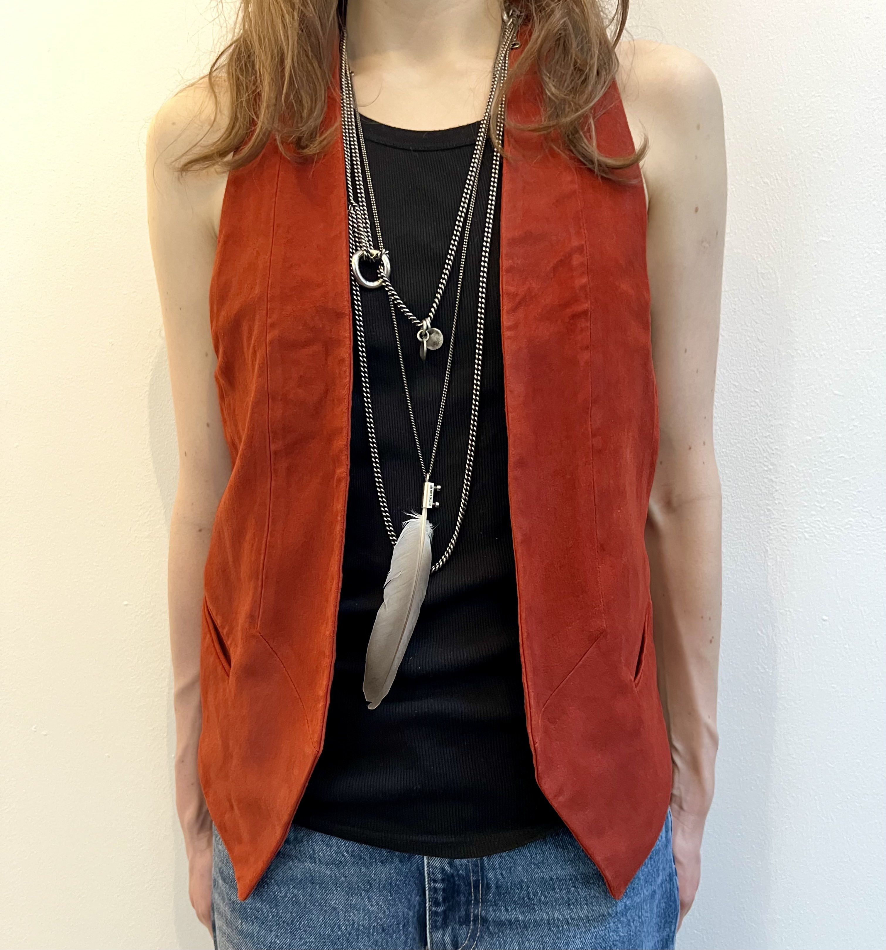 Ann Demeulemeester Suede Leather tailored Waistcoat Size XS / US 0-2 / IT 36-38 - 1 Thumbnail