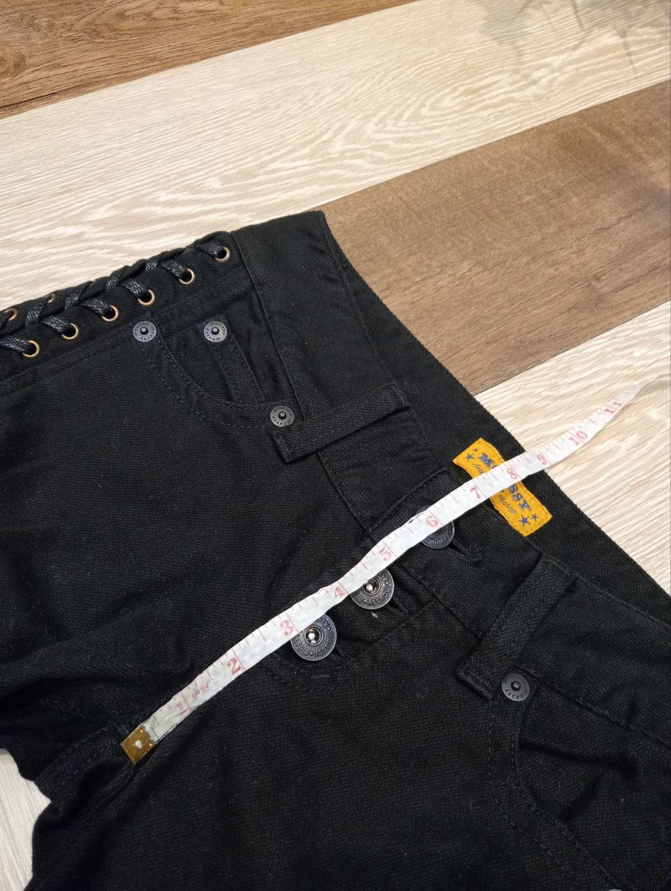 If Six Was Nine MOUSSY JAPAN BLACK JEANS WITH LACE UP SIDE Size 25" / US 0 / IT 36 - 12 Thumbnail