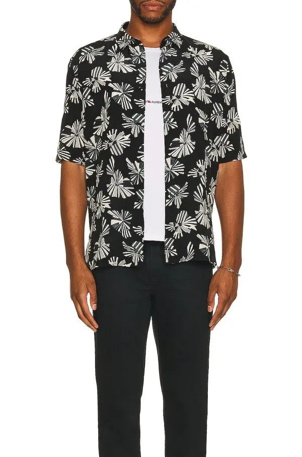 Saint Laurent Paris o1b1hav110425 601070 Shirt Origami Print Silk Black & White Size US S / EU 44-46 / 1 - 3 Thumbnail