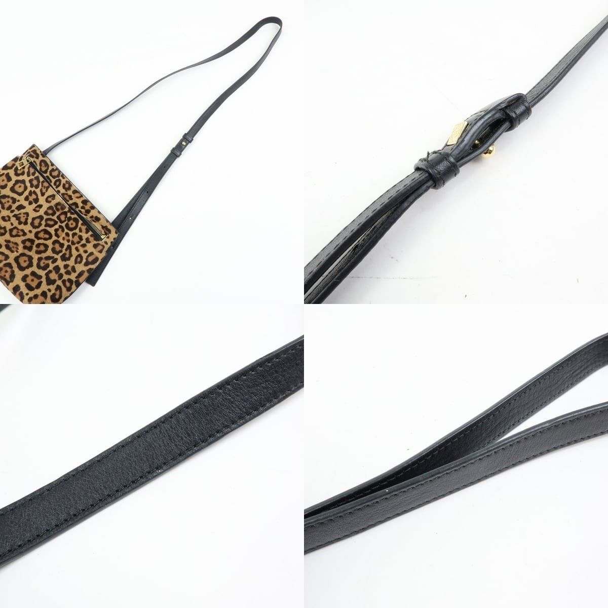 Loewe Loewe Calfskin Leopard Print Shoulder Bag Brown Size ONE SIZE - 4 Thumbnail
