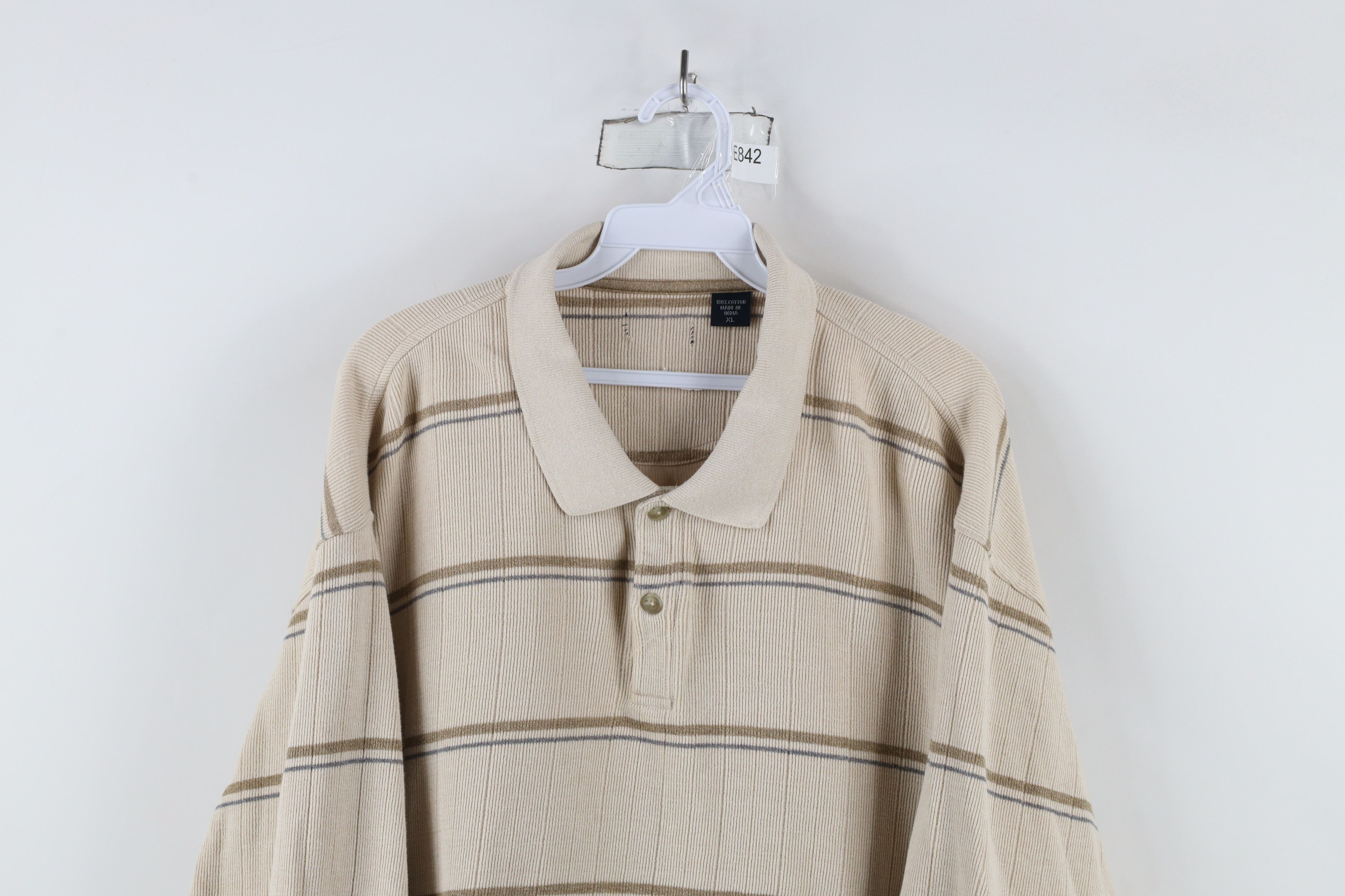Vintage Vintage 90s Streetwear Heavy Ribbed Long Sleeve Polo Shirt Size US XL / EU 56 / 4 - 2 Thumbnail