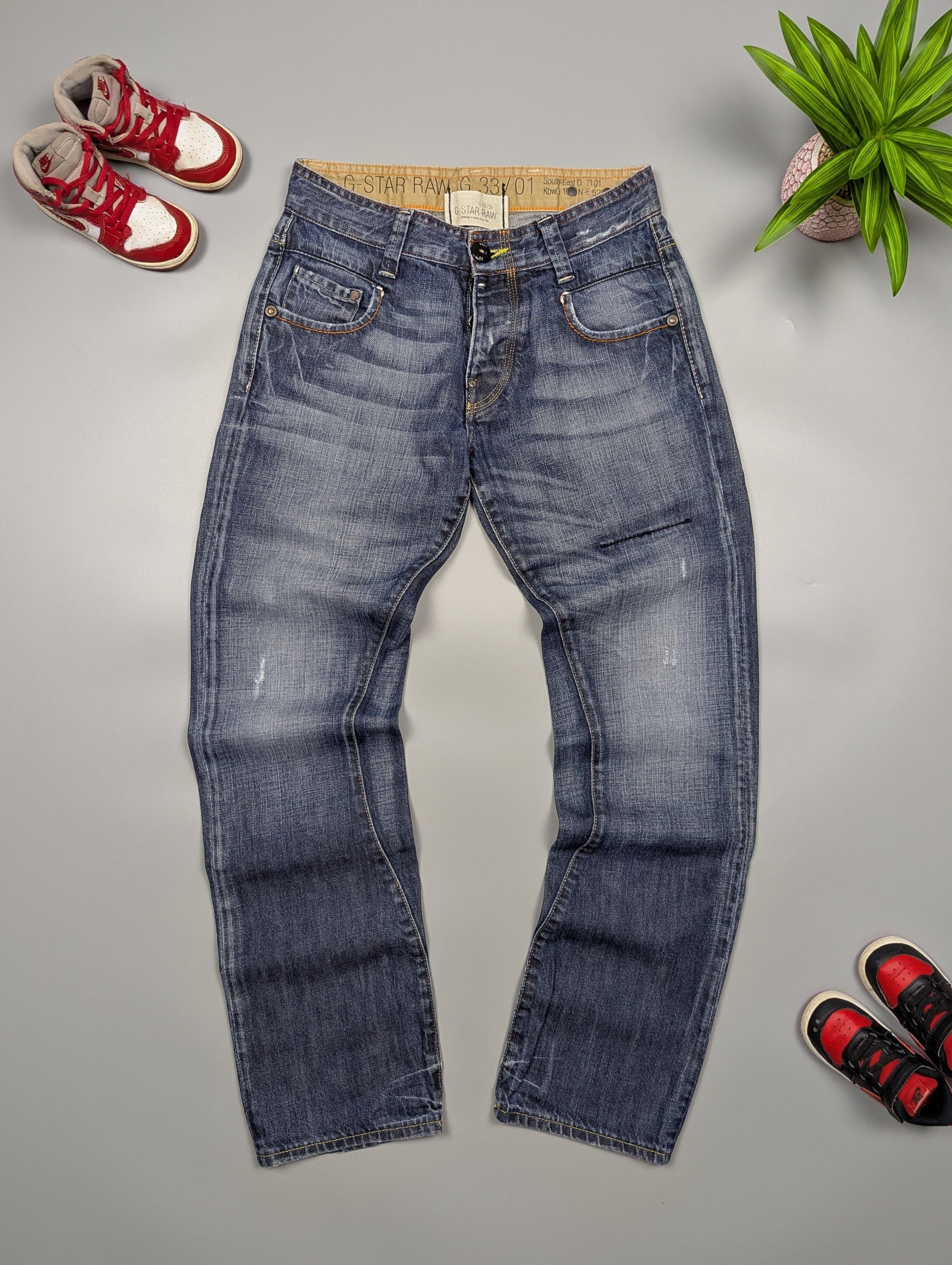 G-Star × Vintage G-STAR RAW Vintage Radar Narrow Rope Straight Leg Blue Jeans Size US 30 / EU 46 - 1 Thumbnail