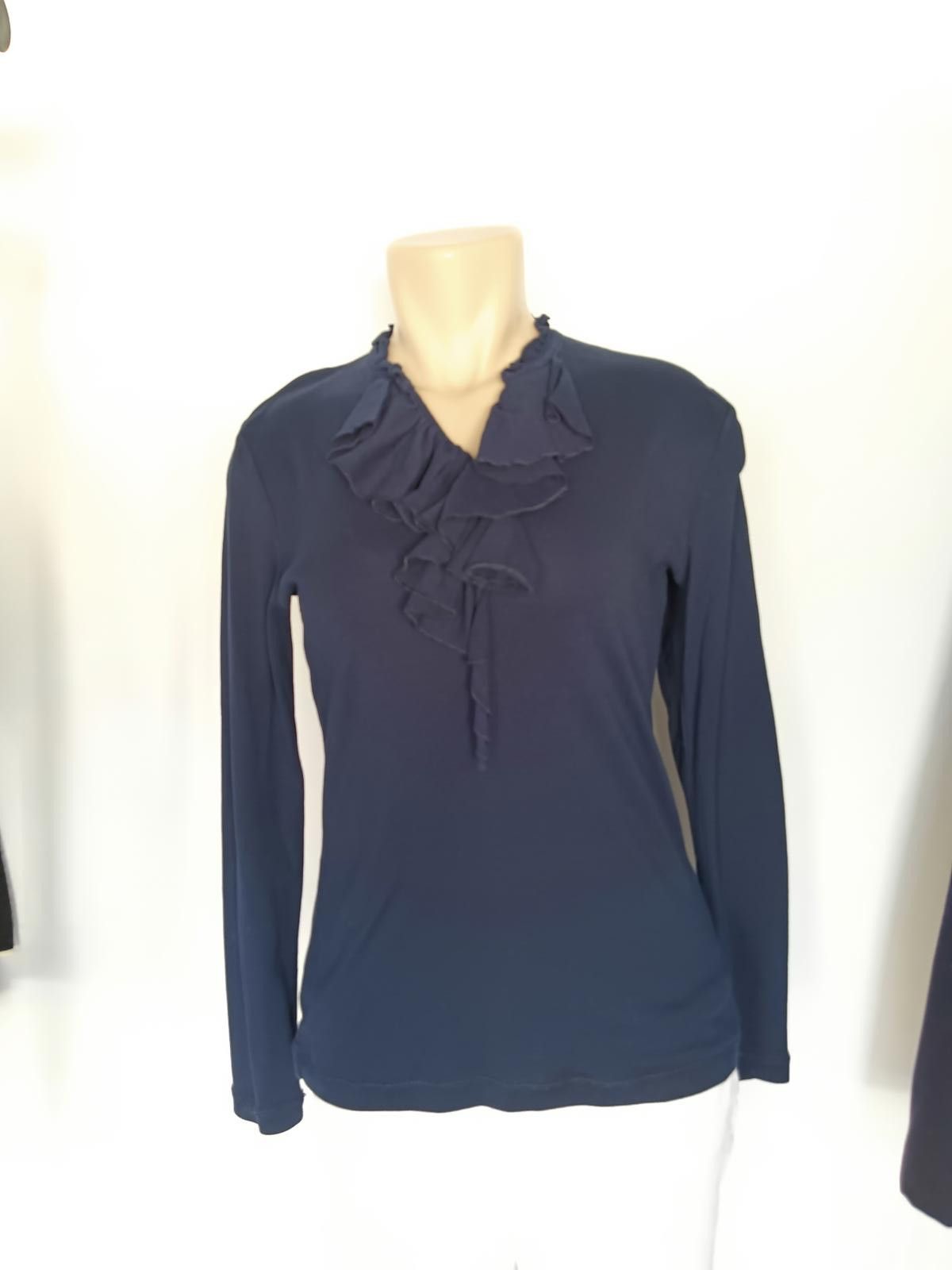 Lauren Ralph Lauren Chic Navy Ruffled Long Sleeve Top by Lauren Ralph Lauren Size M / US 6-8 / IT 42-44 - 2 Thumbnail