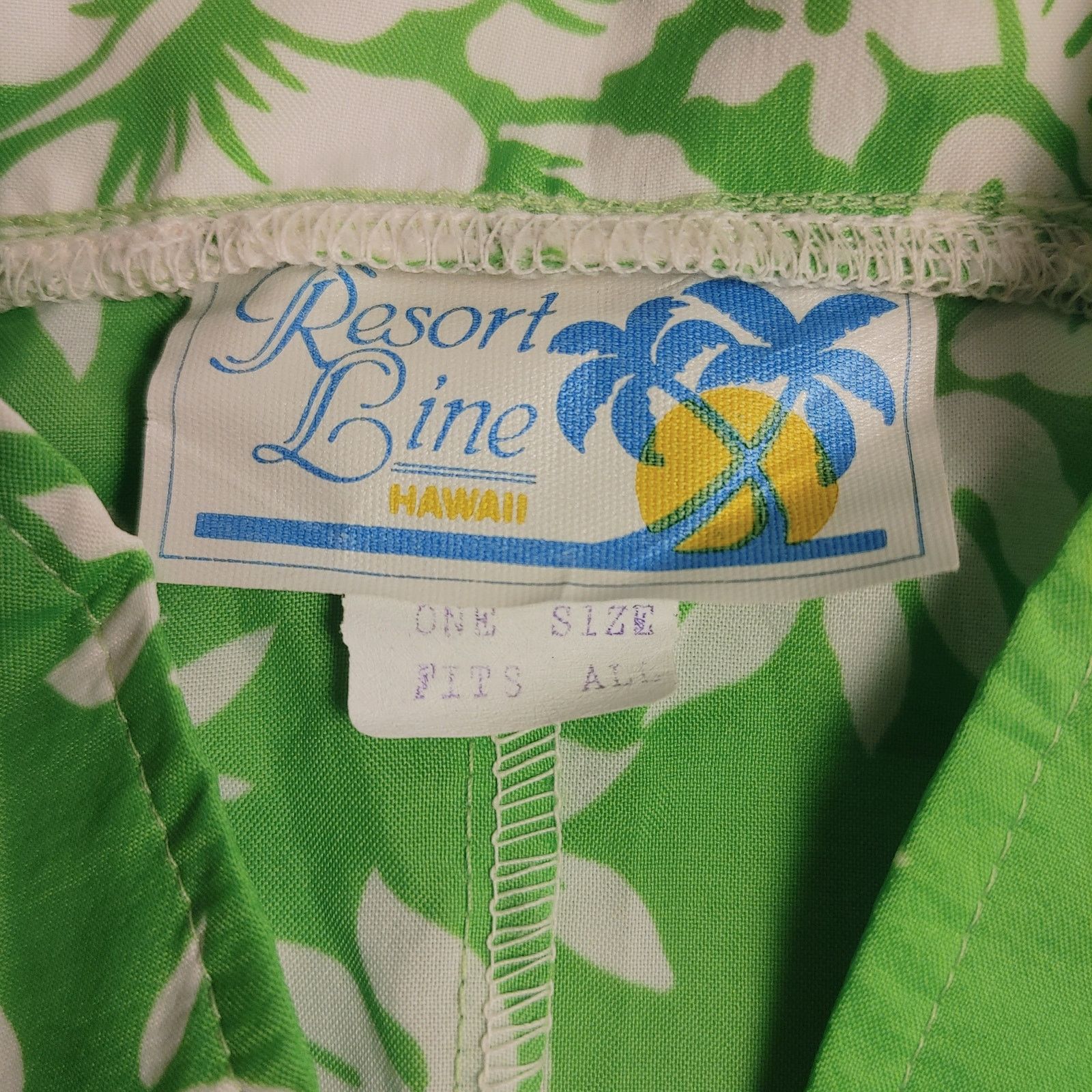 Other Resort Line Hawaii OS Green Palm Leaf Butterfly Sleeve Blous Size ONE SIZE - 3 Thumbnail