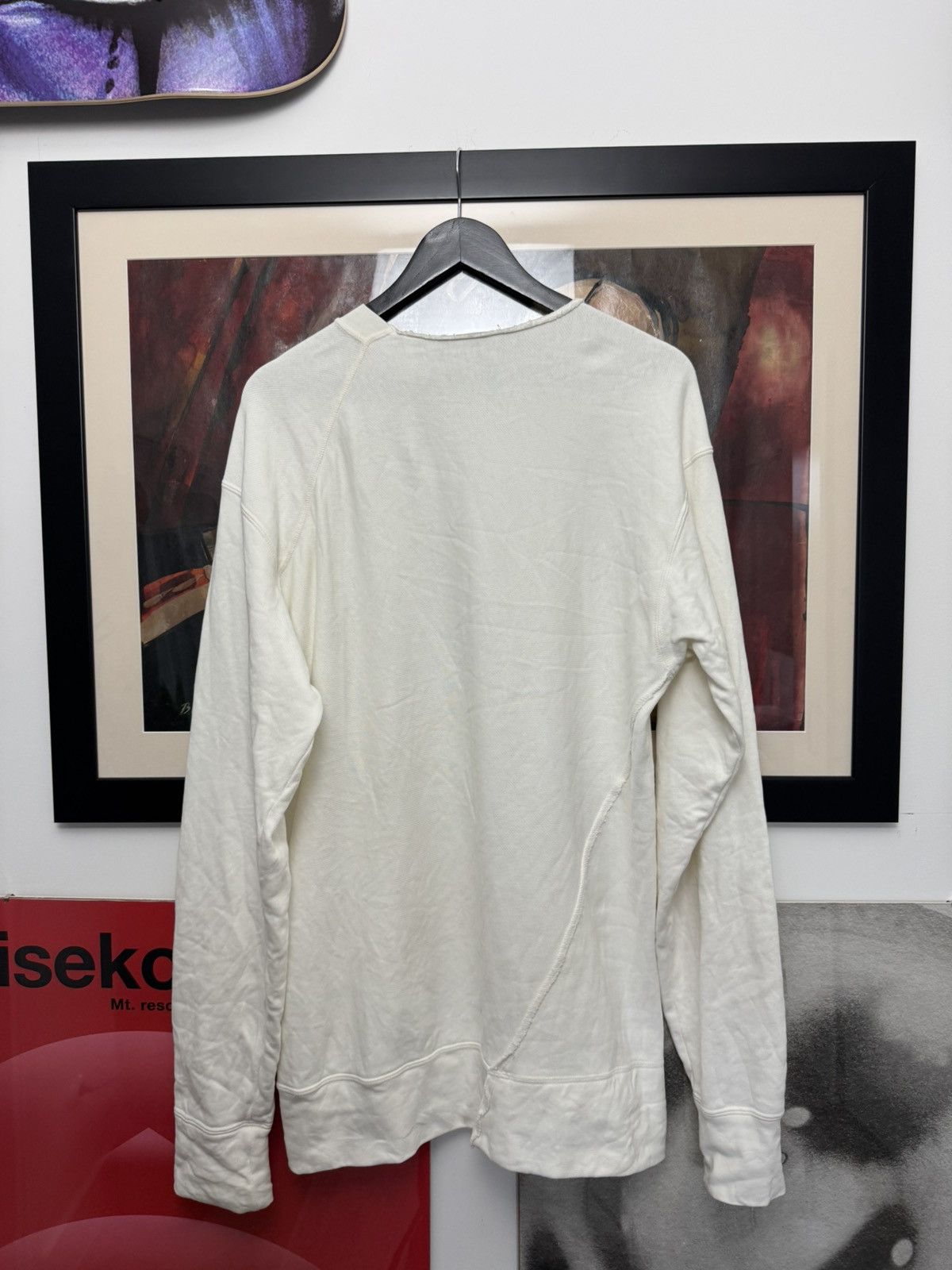 Helmut Lang Helmut Lang Archive Designer Sweatshirt Cream Crewneck Rare Size US L / EU 52-54 / 3 - 2 Thumbnail