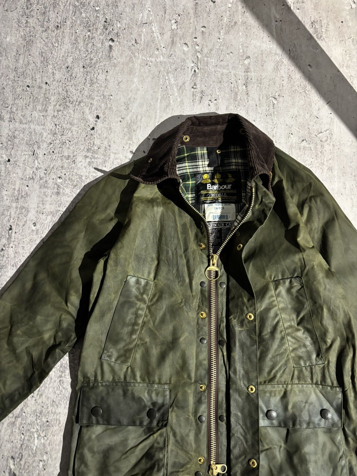 Barbour Rare Wax Waxed Jacket Barbour Bedale Vintage Faded 00s Size US S / EU 44-46 / 1 - 4 Thumbnail