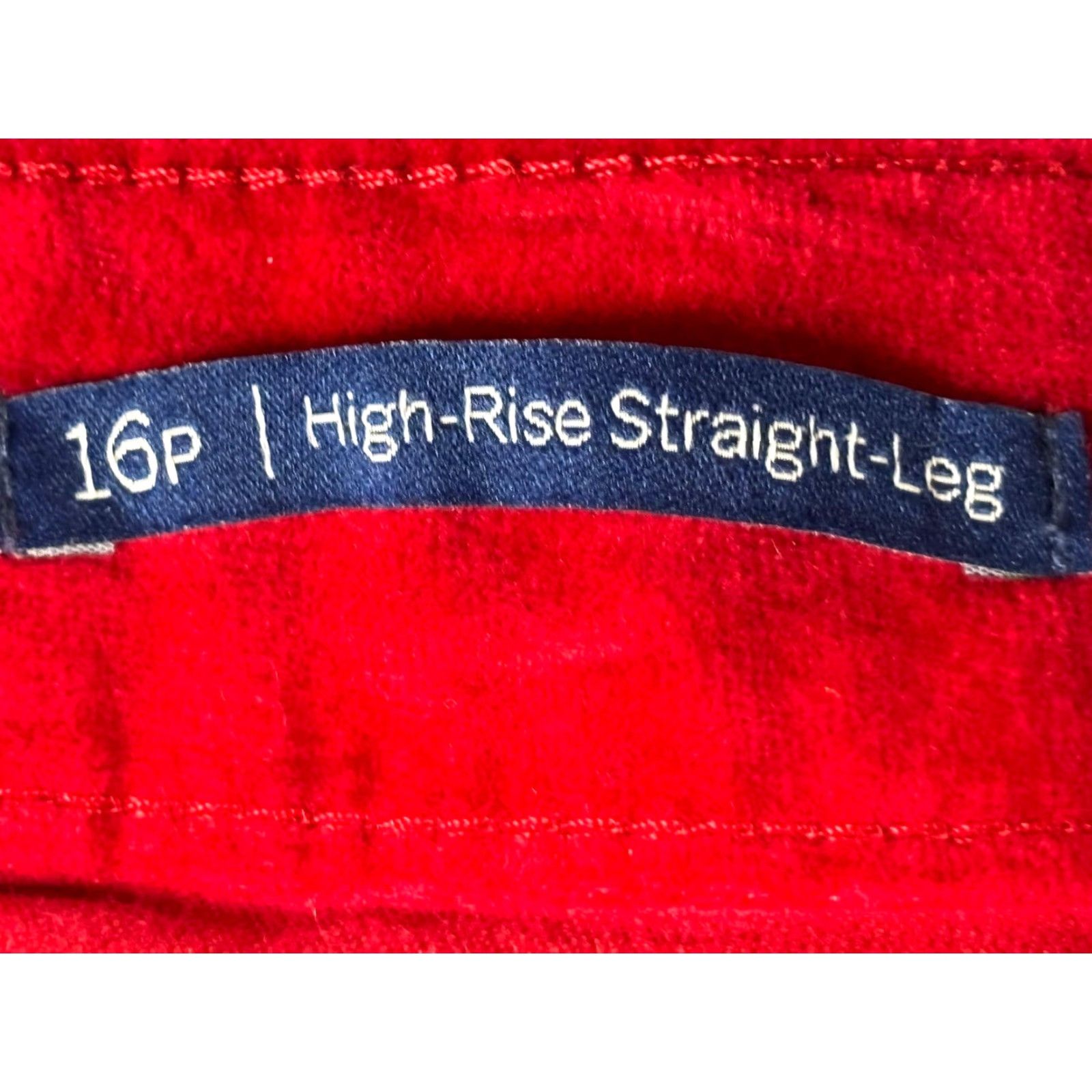 Talbots VINTAGE Talbots Velvet Pants Women’s Petites 16p High Rise Straight Leg Red Cotton Blend Casual Size 38" / US 16 / IT 52 - 6 Thumbnail