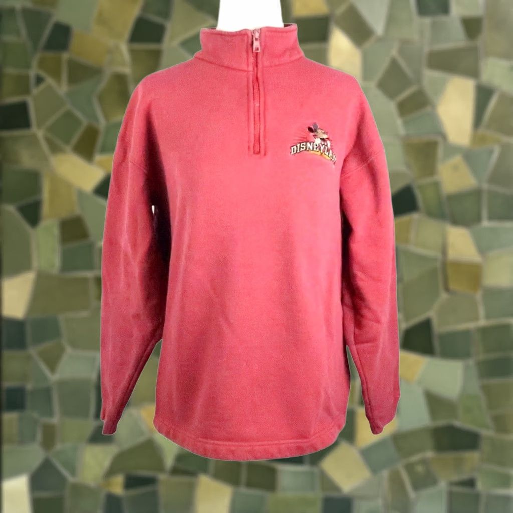 Disney VINTAGE Disneyland Mickey Mouse Red 1/4 Zip Sweatshirt S Women Size S / US 4 / IT 40 - 1 Thumbnail