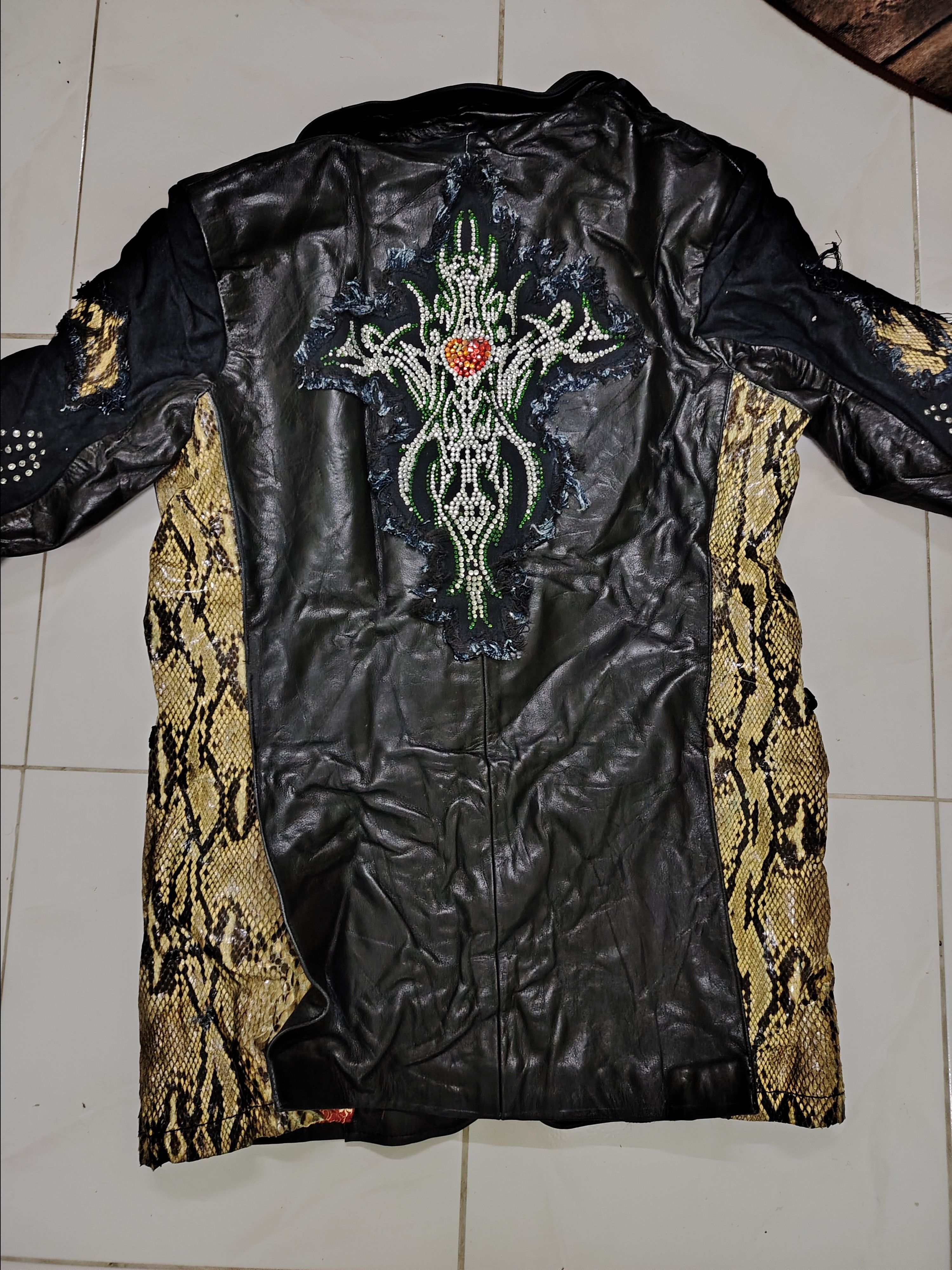 Japanese Brand Handmade Phyton Leather Jacket by EijiKyoto like ChromeHeart Size US M / EU 48-50 / 2 - 9 Thumbnail