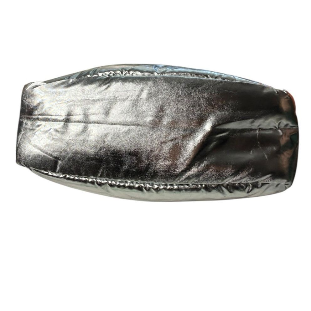 Moncler Moncler Quilted Metallic Silver Pouch Cosmetic Travel Case Size ONE SIZE - 5 Thumbnail