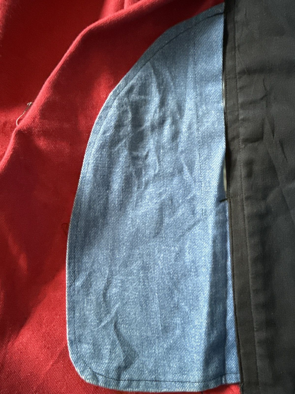 Visvim JAPANESE STYLE KIMONO DENIM JACKET BUTTON LESS RED INSIDE Size US M / EU 48-50 / 2 - 9 Thumbnail