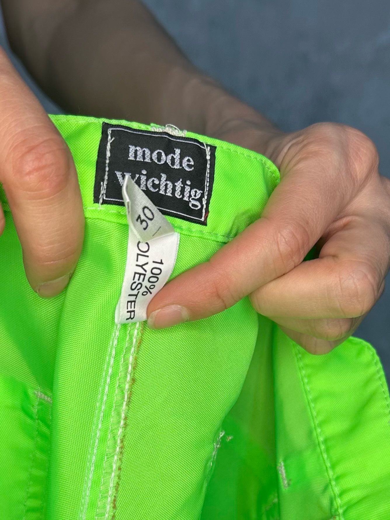 Vintage Vintage Rave Pants Fluro Green Size 30" / US 8 / IT 44 - 3 Thumbnail