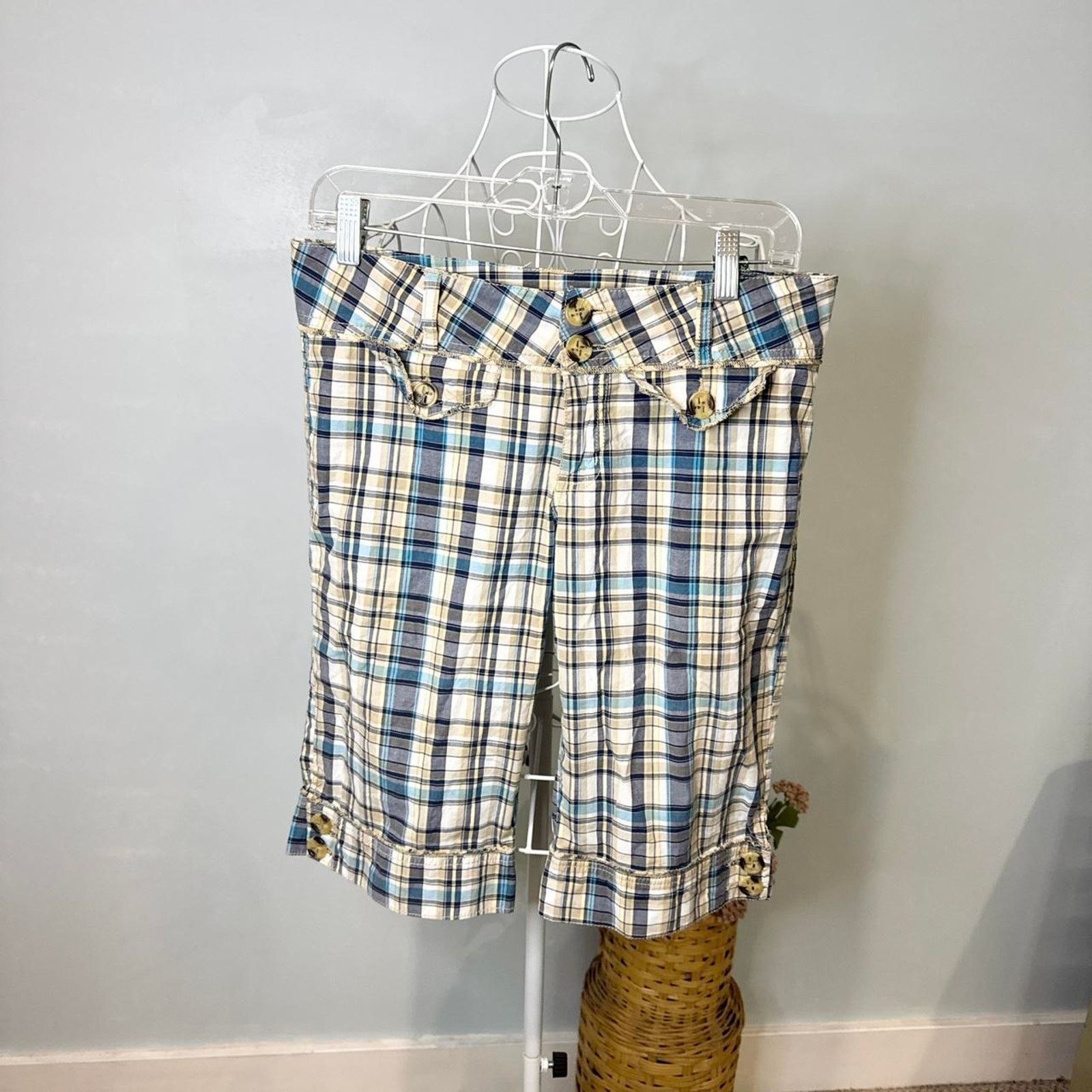 Other vintage y2k ultra low rise plaid shorts with cute buttons Size 30" / US 8 / IT 44 - 4 Thumbnail