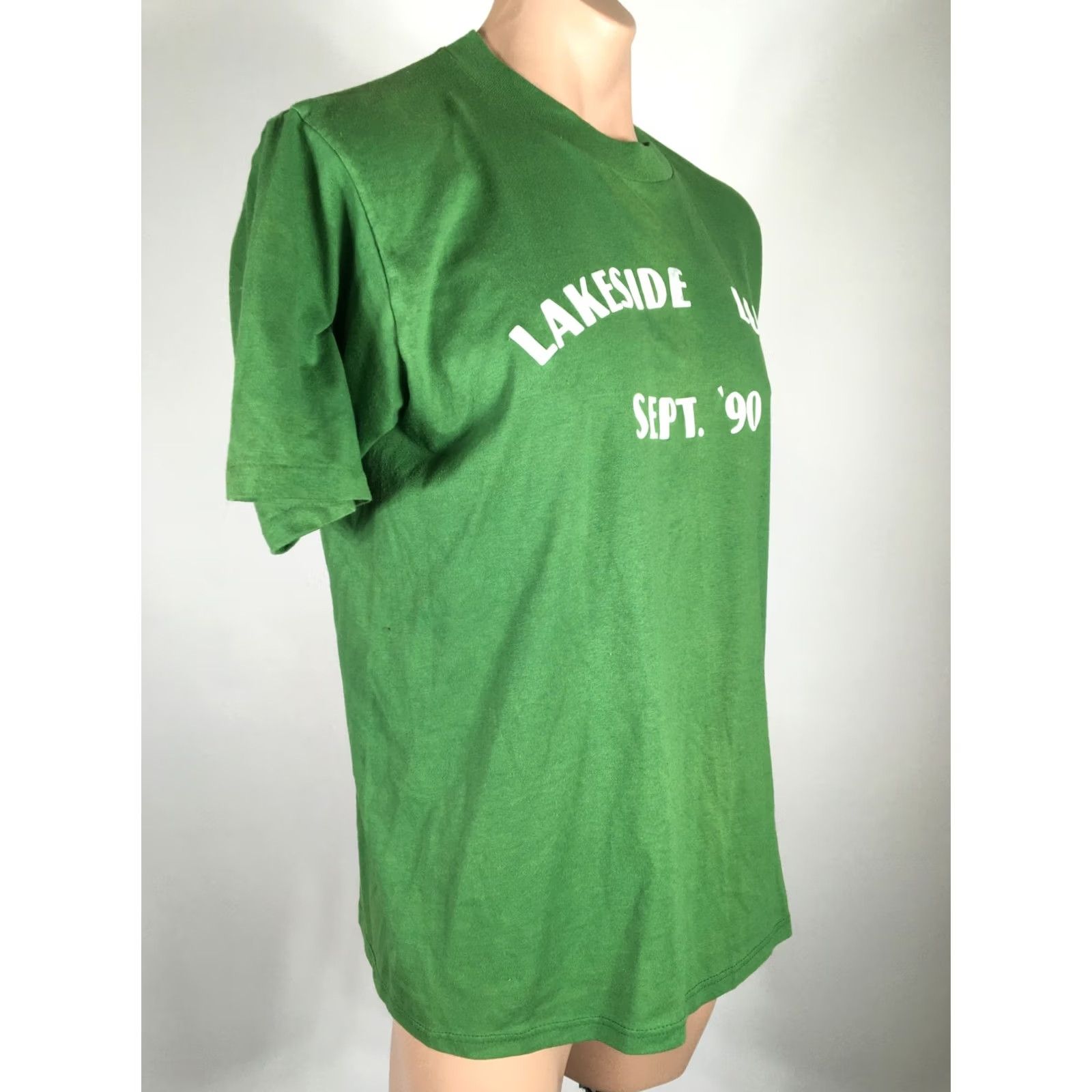 Jerzees VINTAGE JERZEES Shirt Mens XL Green 90s Lakeside Luau Felt Letters Single Stitch Size US XL / EU 56 / 4 - 4 Thumbnail