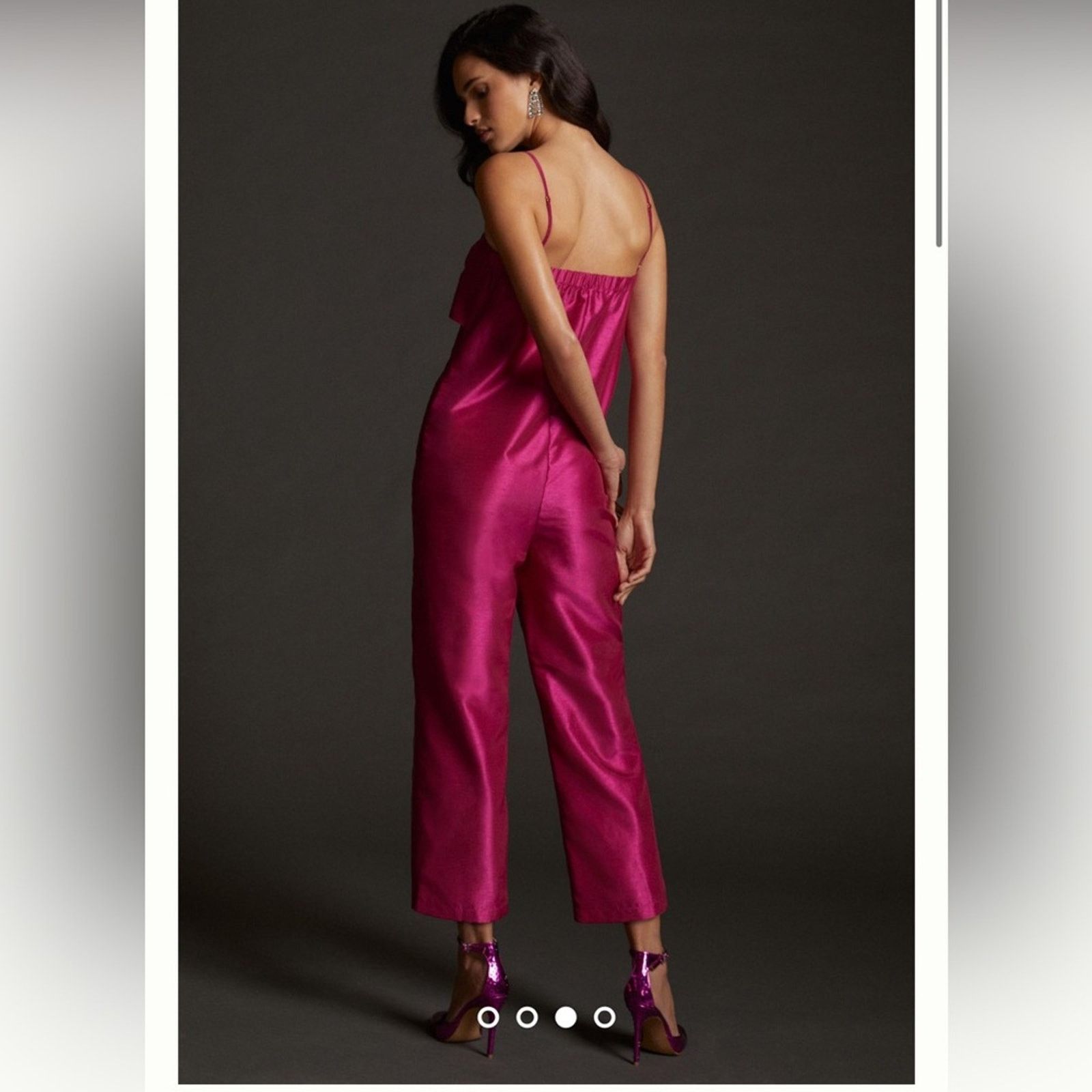 Anthropologie Anthropologie Hutch Satin Bow-Tie Jumpsuit Pink S Size 26" / US 2 / IT 38 - 3 Thumbnail