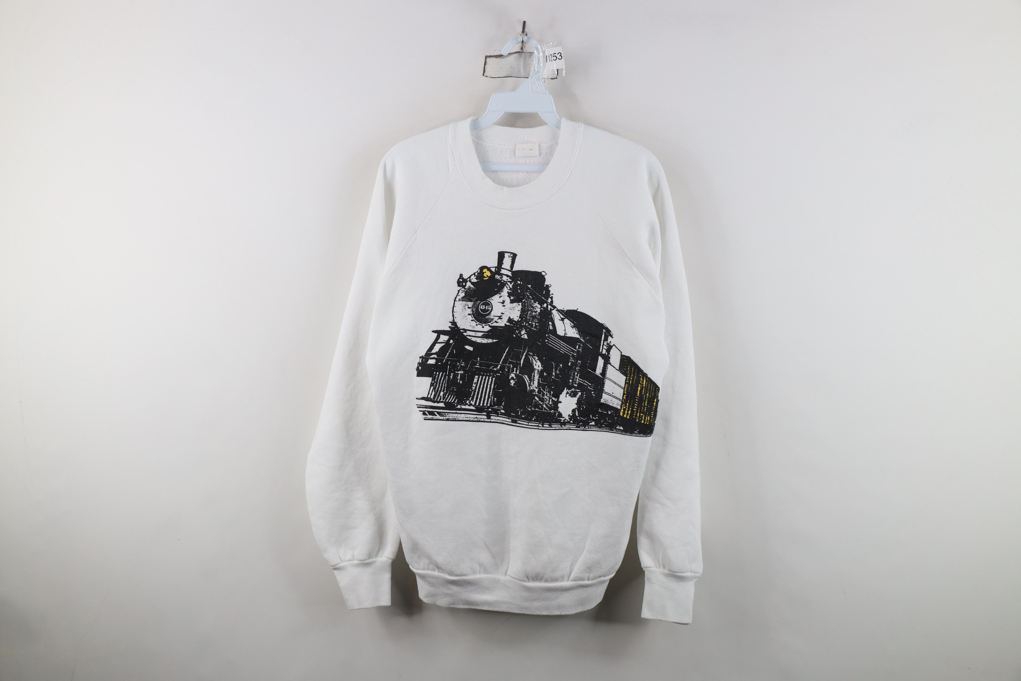 Vintage Vintage 90s Locomotive Train Crewneck Sweatshirt White USA Size US M / EU 48-50 / 2 - 1 Thumbnail