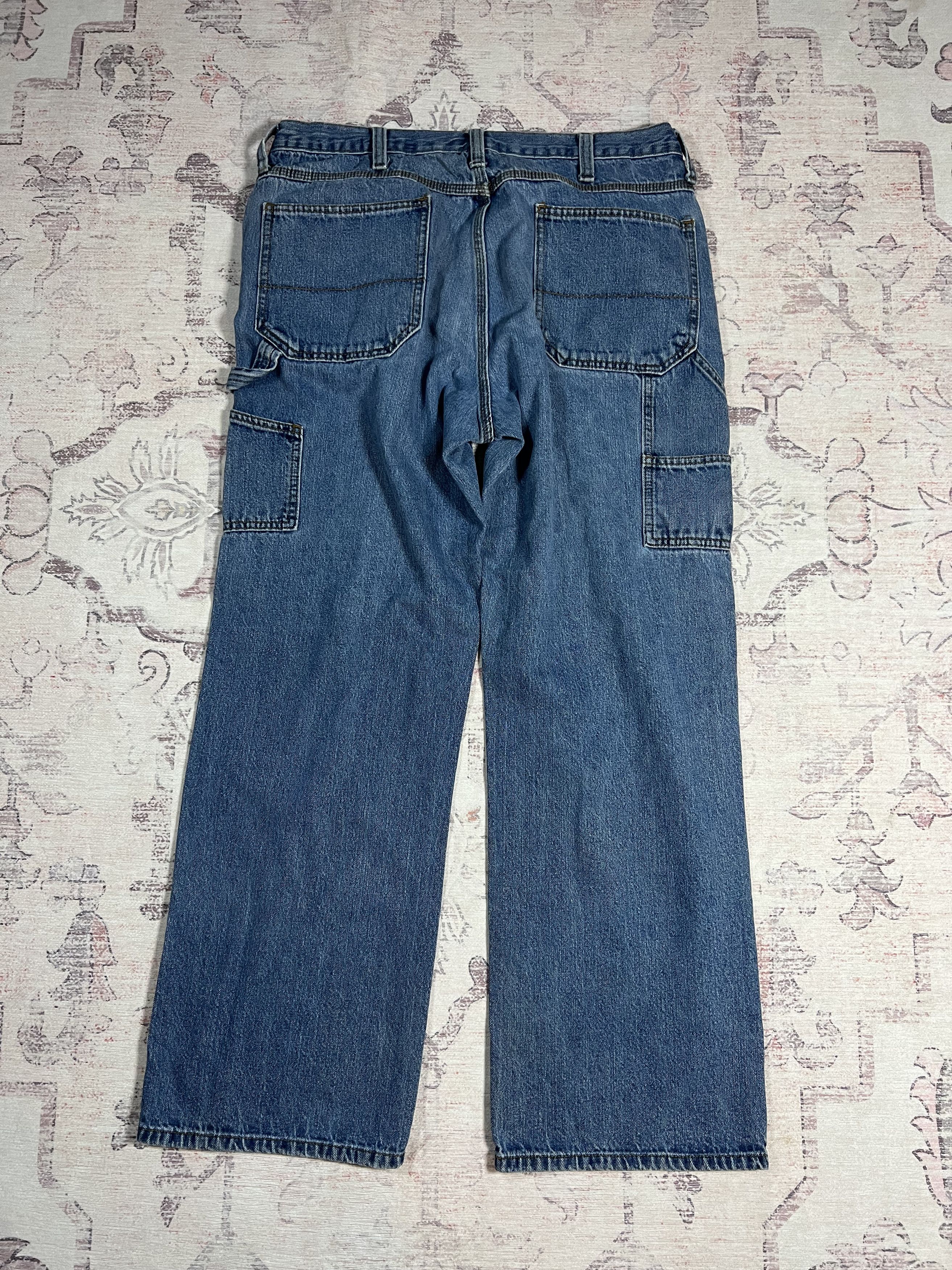 Faded Glory Vintage 90s Faded Carhartt Styled Carpenter Denim Pants Size US 36 / EU 52 - 1 Thumbnail