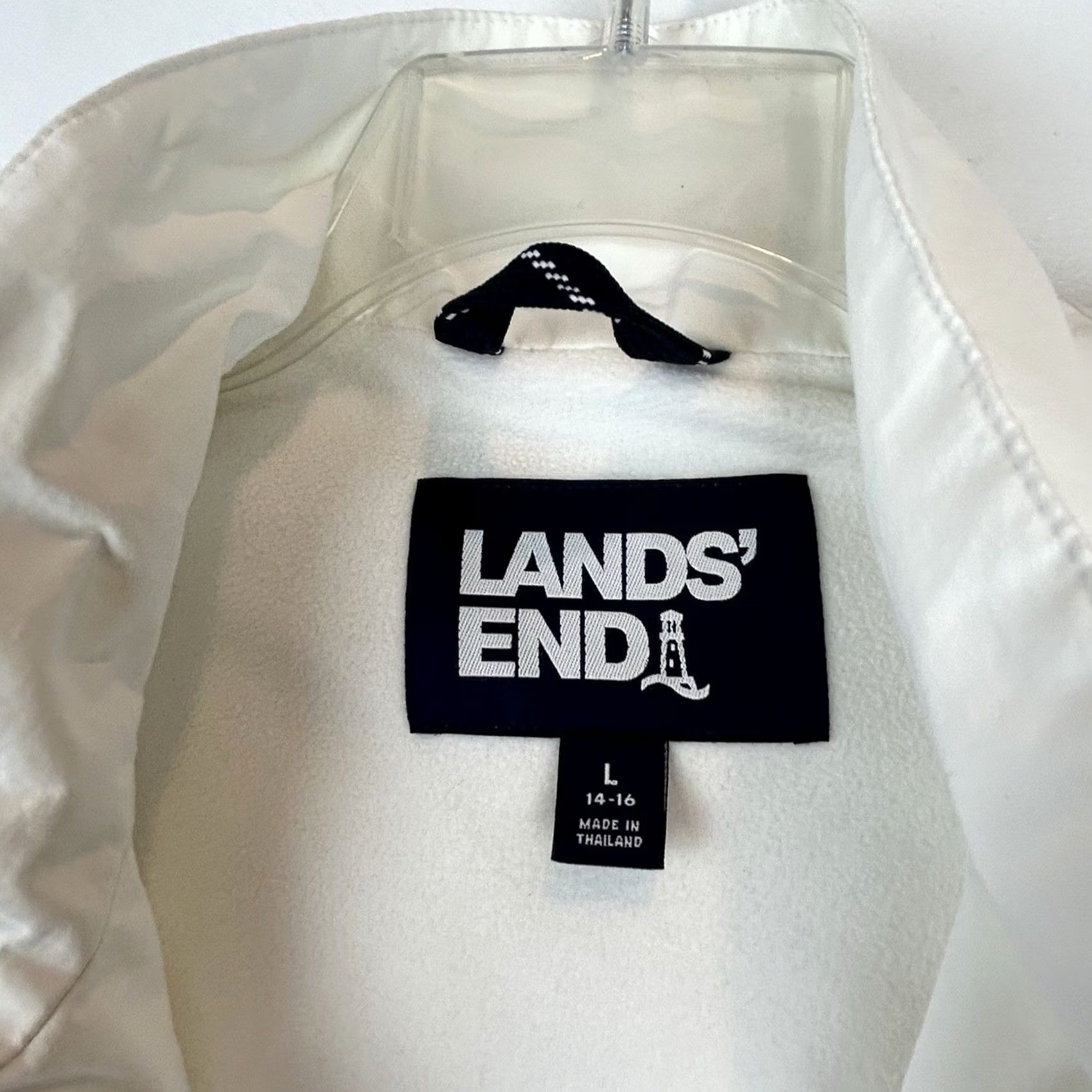Lands' End Lands' End Trench Coat Womens L Coat Belt Hood Cream Vintage? No (Incorrect) Size L / US 10 / IT 46 - 3 Thumbnail