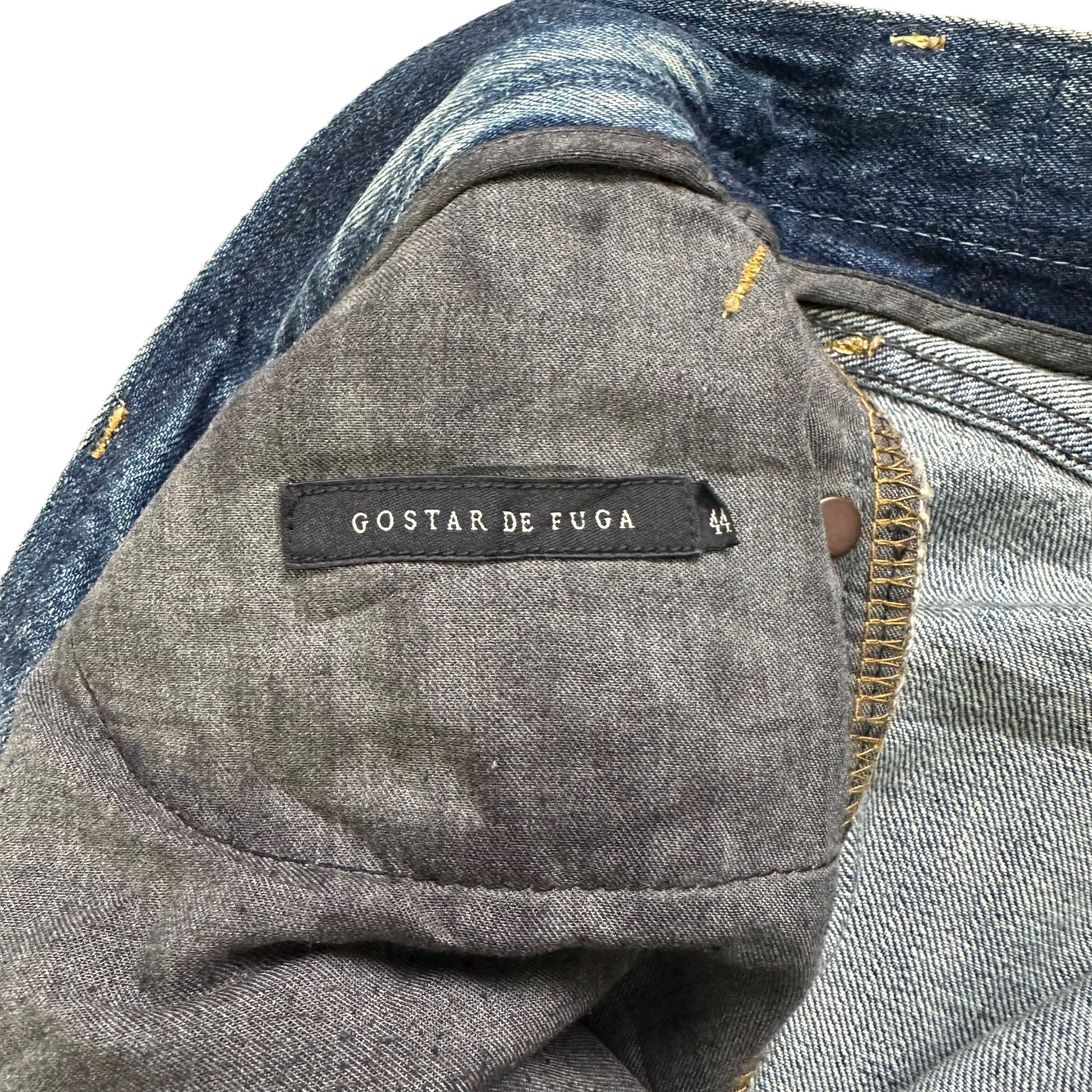 GOSTAR DE FUGA TRASHED🔥 GOSTA DE FUGA FLY BUTTON WASHED JEANS #7628-158 Size 33" - 11 Thumbnail