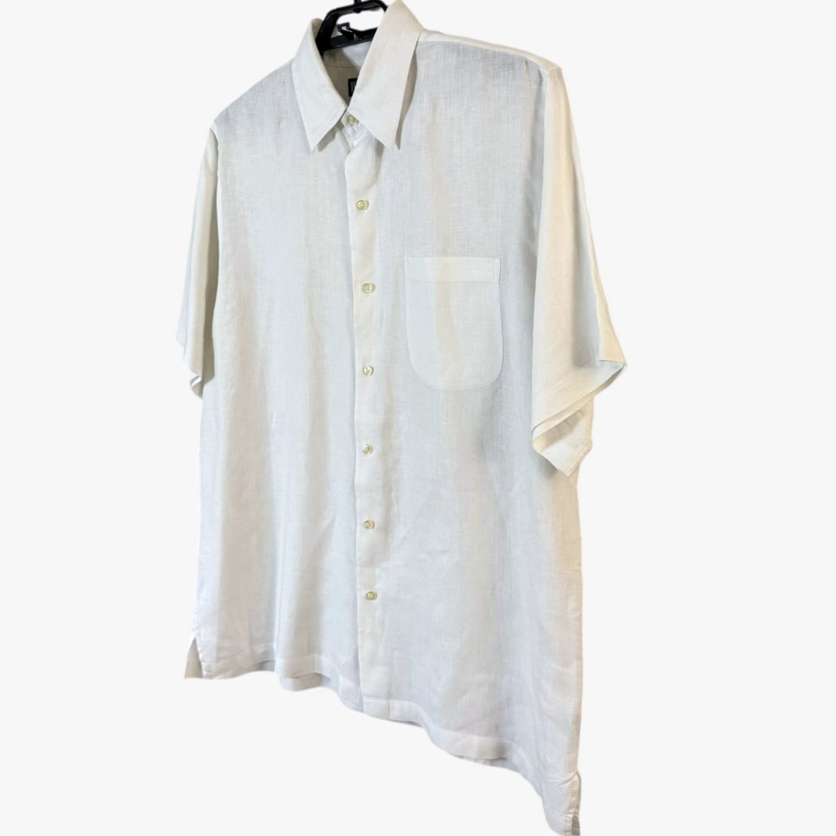 Lands' End VINTAGE Lands' End Linen Shirt White Men L Large 90s Coastal Resort Preppy Classic Pocket Short Sleeve Button-Up Size US L / EU 52-54 / 3 - 2 Thumbnail