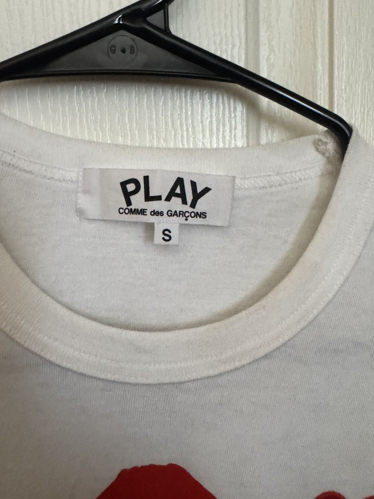 Comme des Garcons × Comme des Garcons PLAY White Comme Des Garçons Double Heart T-Shirt Size US S / EU 44-46 / 1 - 3 Thumbnail