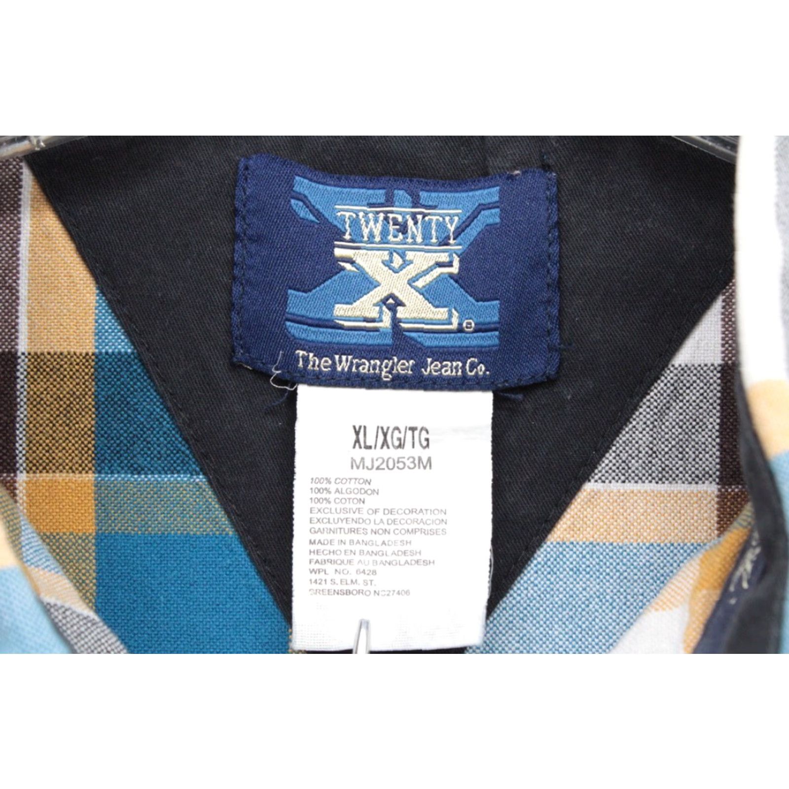 Wrangler VINTAGE Wrangler 20X Shirt Mens XL Blue Brown Plaid Button Down Long Sleeve Cowboy Ranch Size US XL / EU 56 / 4 - 6 Thumbnail