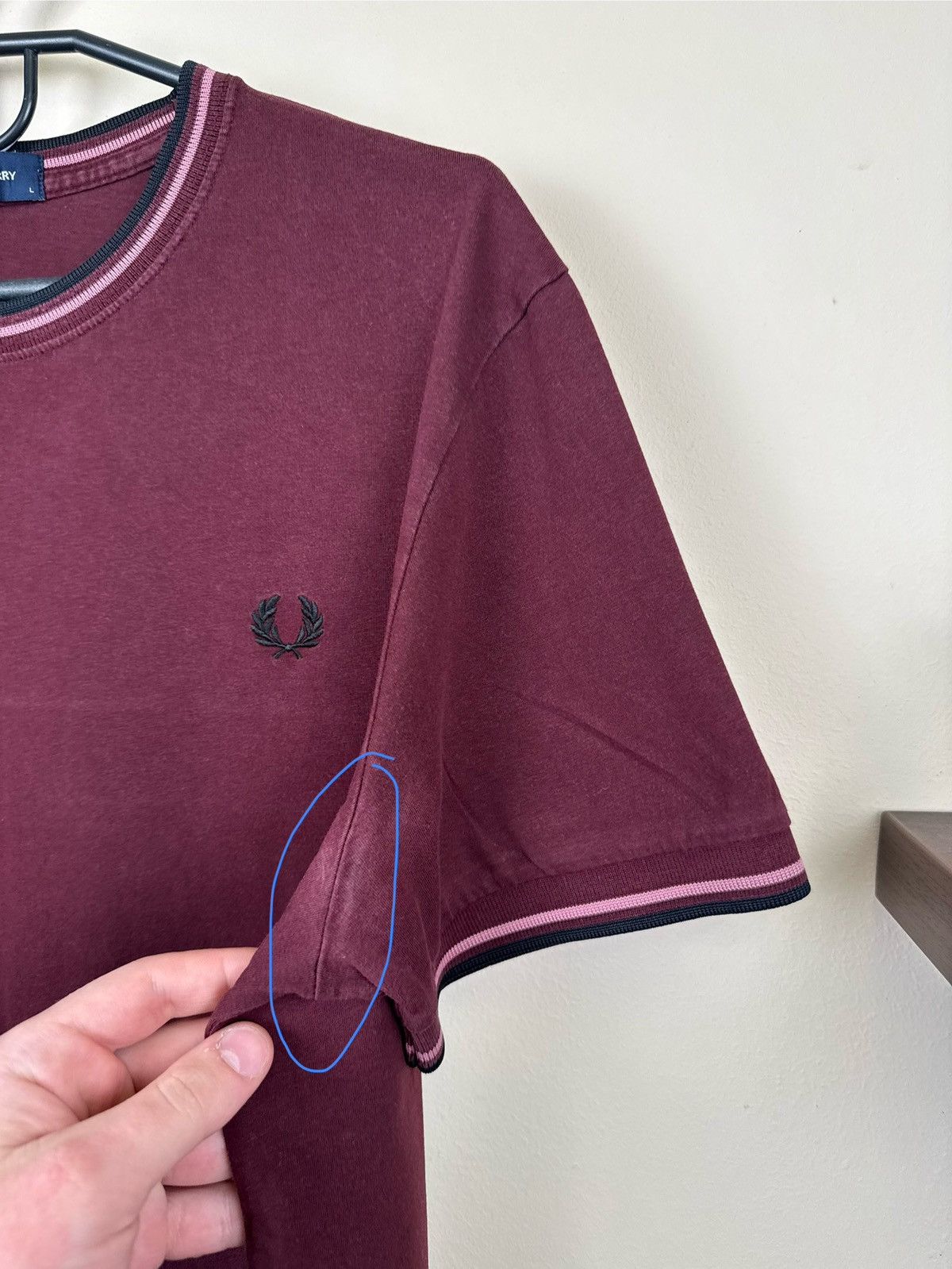 Fred Perry Fred Perry T shirt Burgundy Casual Street L Hype Rare Size US L / EU 52-54 / 3 - 9 Thumbnail