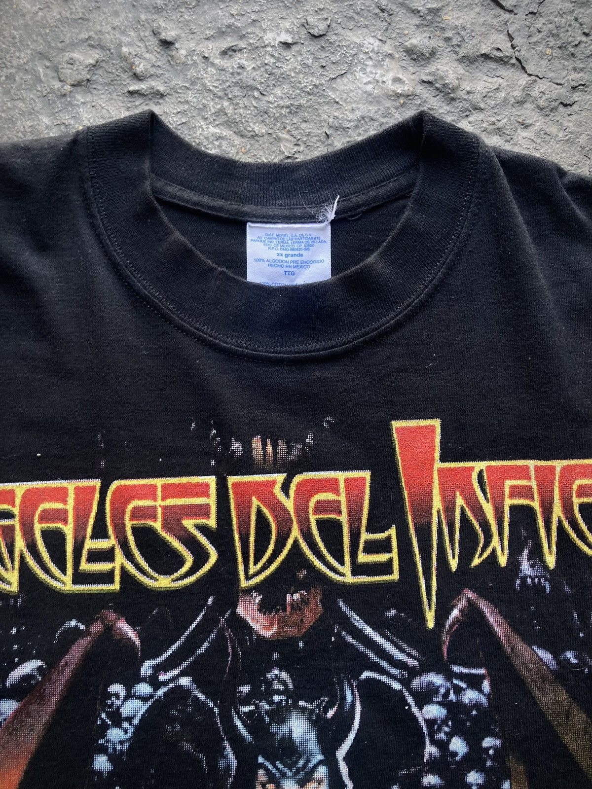 Band Tees × Vintage Vintage 90s Ángeles Del Infierno Mexican Bootleg Band Tee Size US XL / EU 56 / 4 - 8 Thumbnail