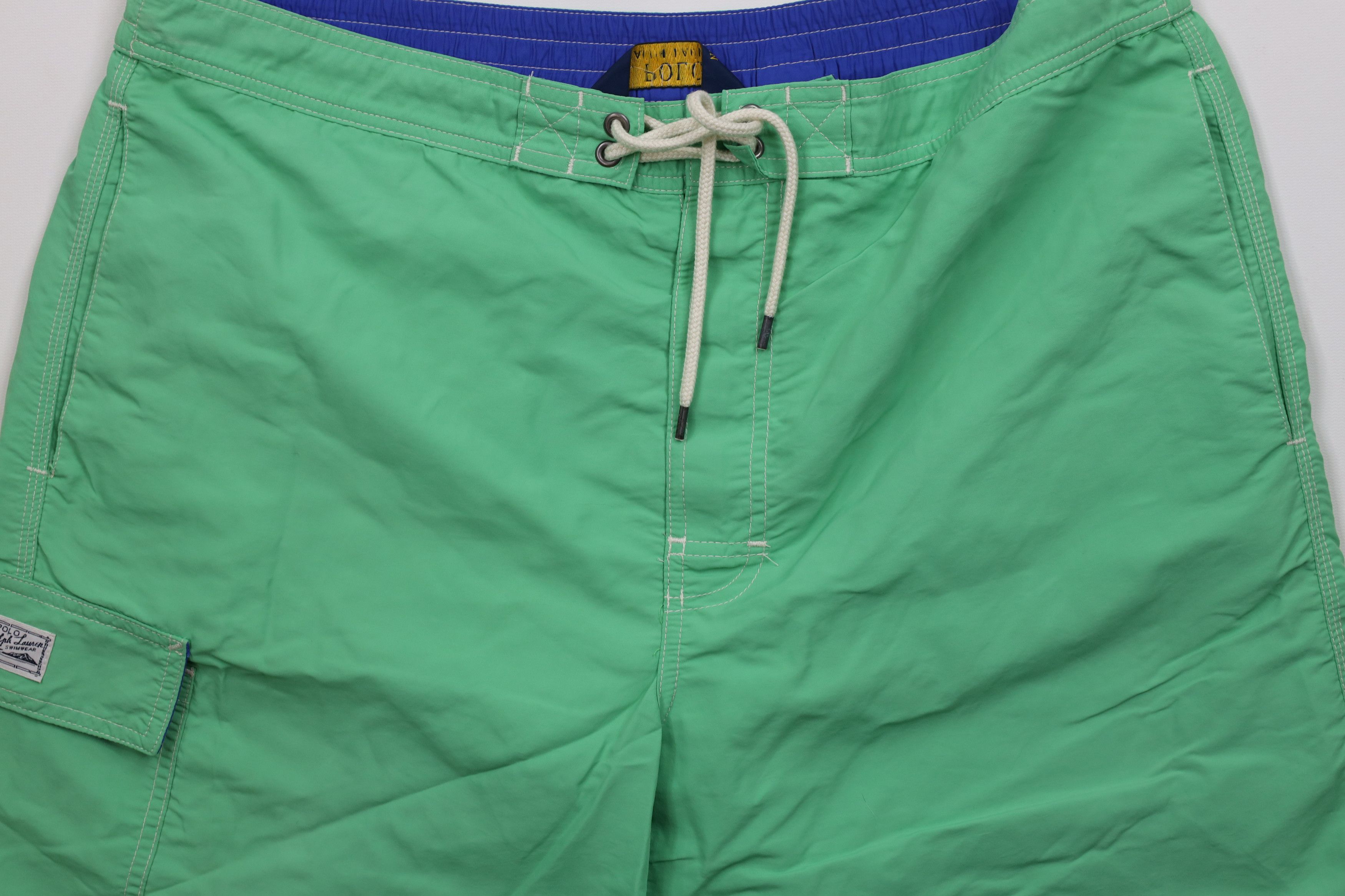 Ralph Lauren × Vintage Vintage Y2K Ralph Lauren Lined Swim Trunks Shorts Lime Green Size US 36 / EU 52 - 3 Thumbnail