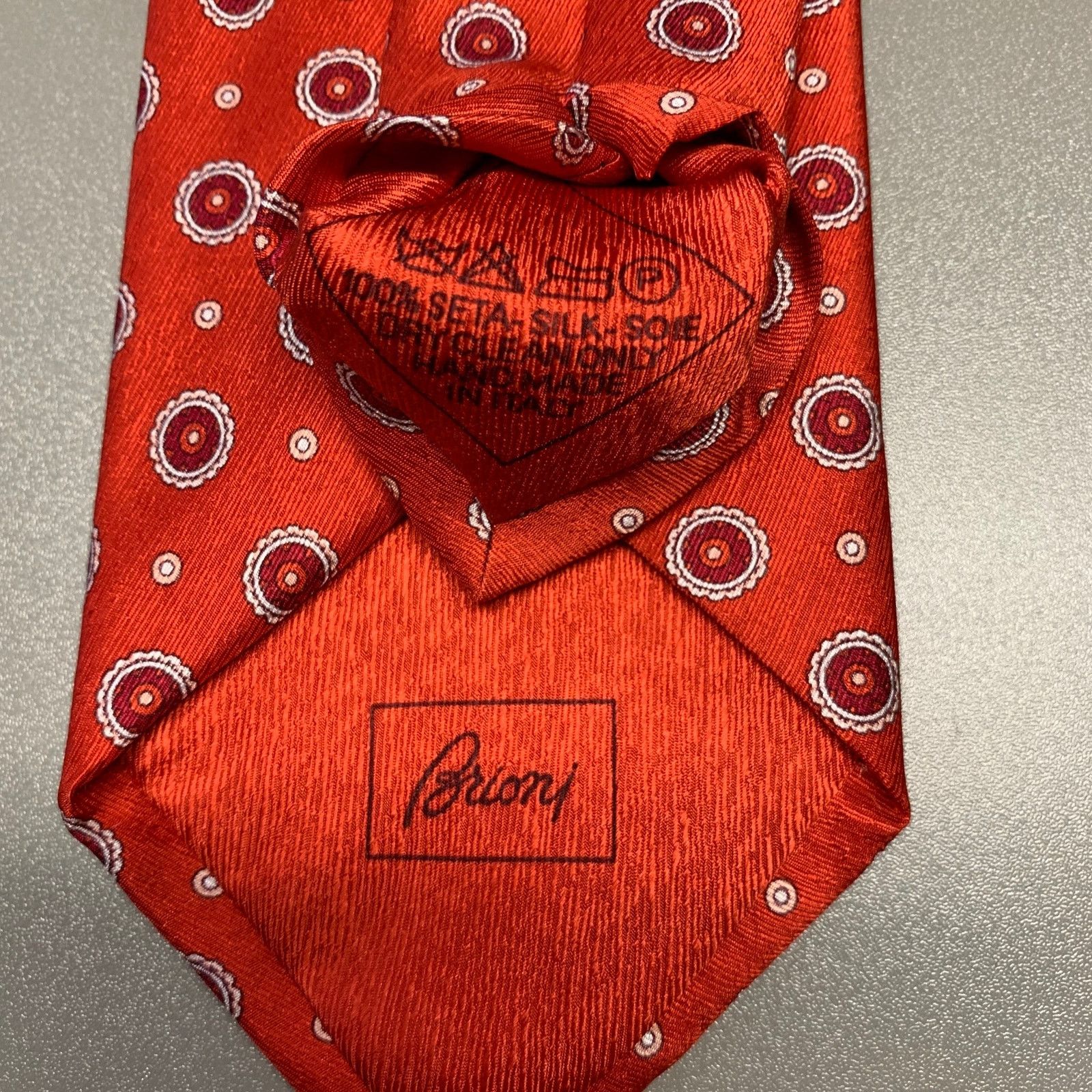Brioni BRIONI Red White Floral Silk Tie Size ONE SIZE - 3 Thumbnail