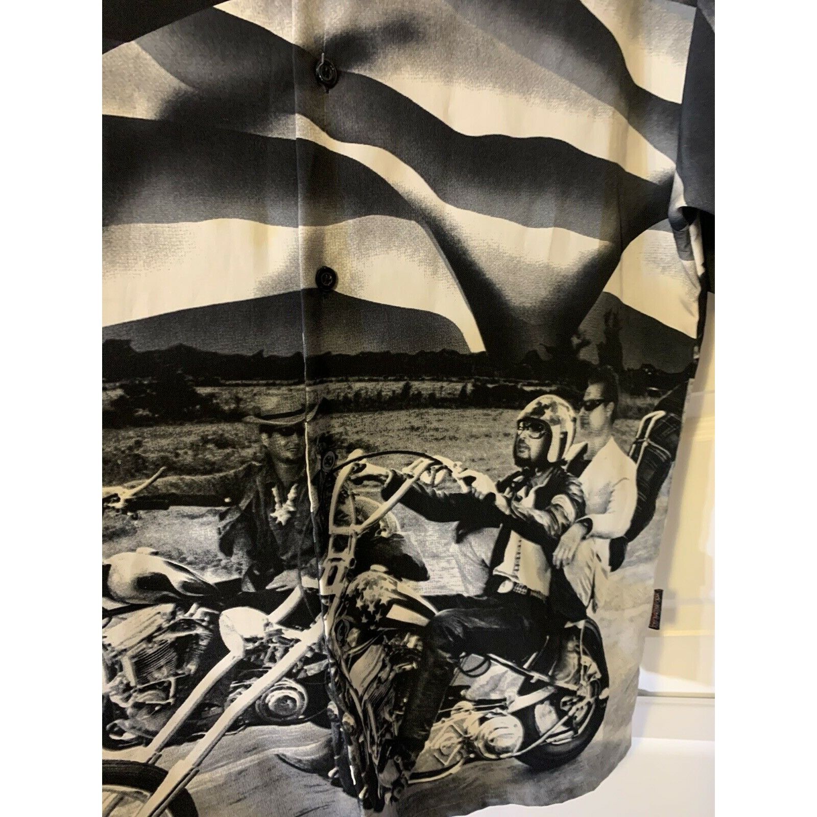 Other Saphire Lounge Men’s Sz XL Button Shirt Biker Flag Stars Rid Size US XL / EU 56 / 4 - 5 Thumbnail