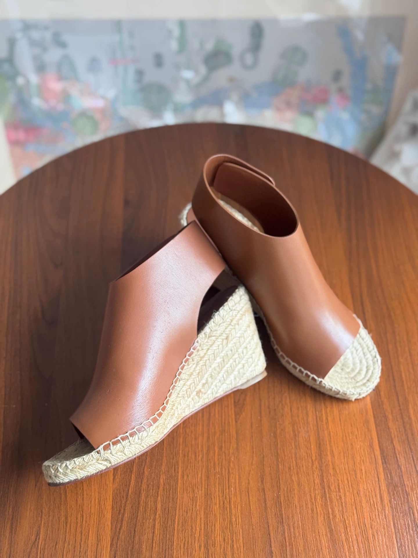 Celine Unused Celine Fur Rattan Sole Block Heel Sandals Size 39 Size US 8 / IT 38 - 6 Thumbnail