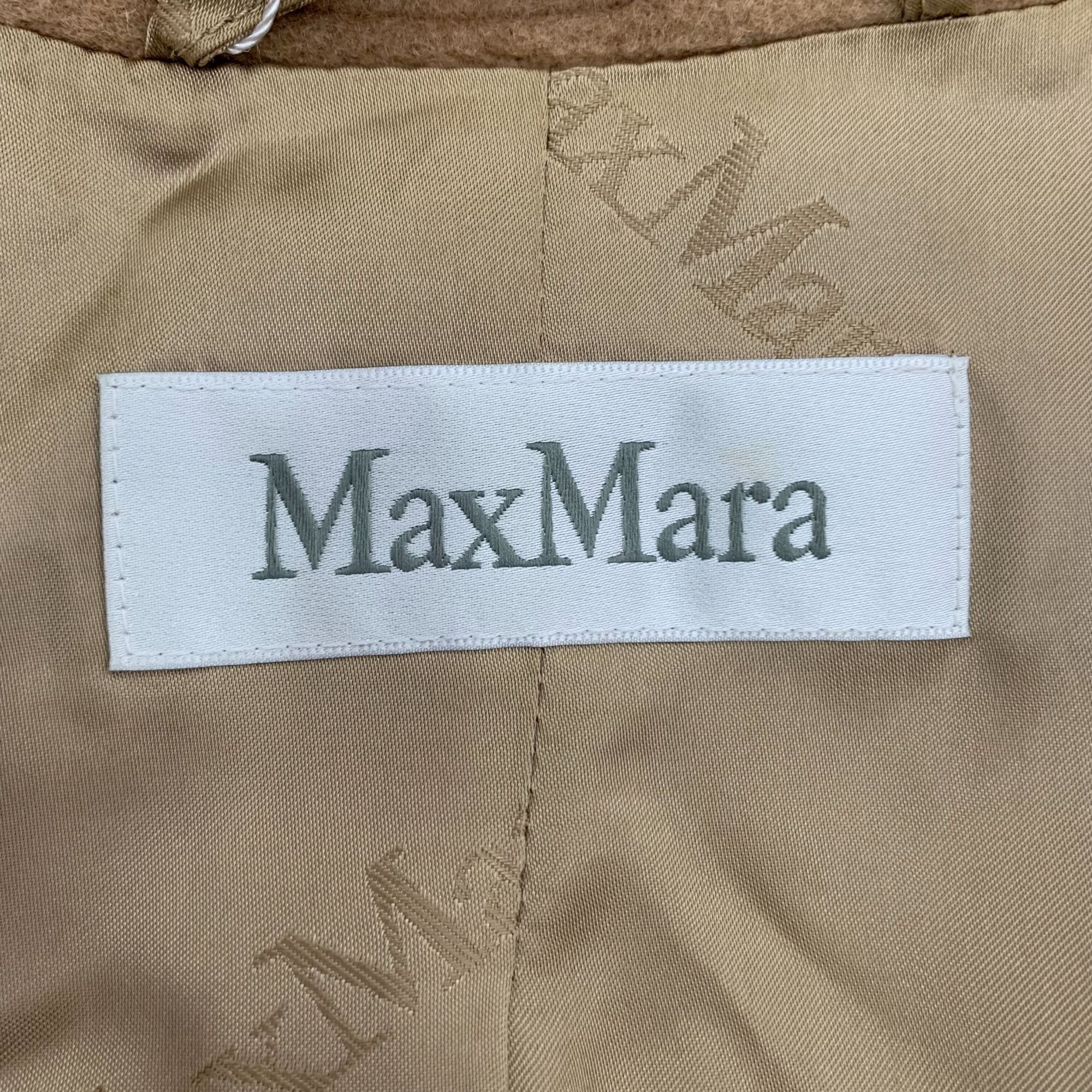 Max Mara Maxmara Brown Camel Wool Double-Breasted Coat (Size 36/XS) Size XS / US 0-2 / IT 36-38 - 2 Thumbnail