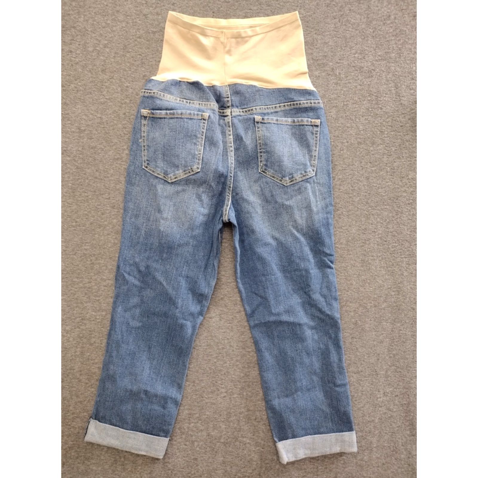 Old Navy OLD NAVY Distressed Cuffed Blue Denim Maternity Jeans Size 8 Size 30" / US 8 / IT 44 - 2 Thumbnail