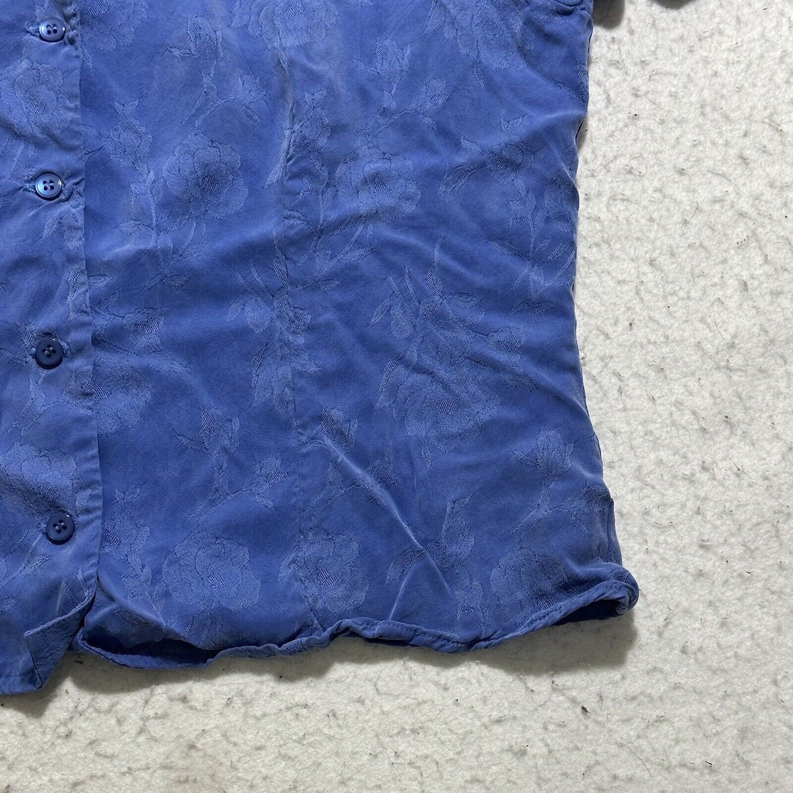 Liz Claiborne Liz Claiborne 14 Blue Button Front Short Sleeve Collared Top Size XL / US 12-14 / IT 48-50 - 2 Thumbnail