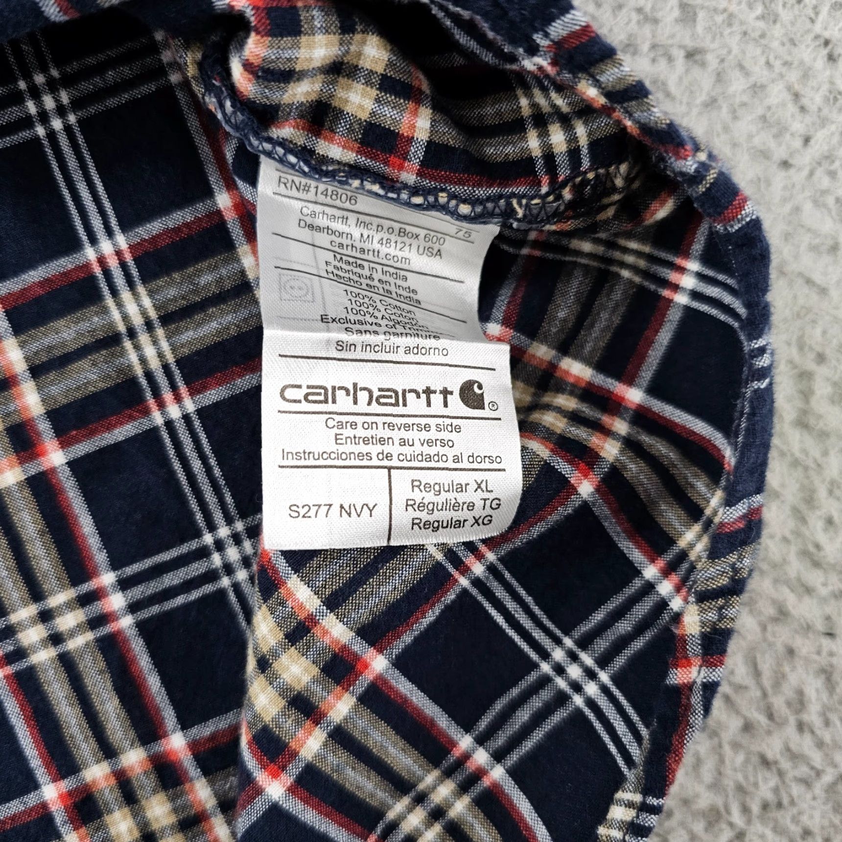 Carhartt Carhartt Shirt Mens Extra Large Blue Plaid Regular Fit Workwear Cotton Button Up Size US XL / EU 56 / 4 - 6 Thumbnail