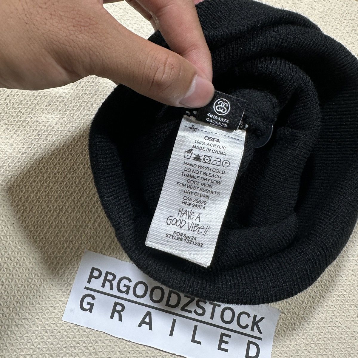 Stussy Stussy beanie hat - black Size ONE SIZE - 5 Thumbnail