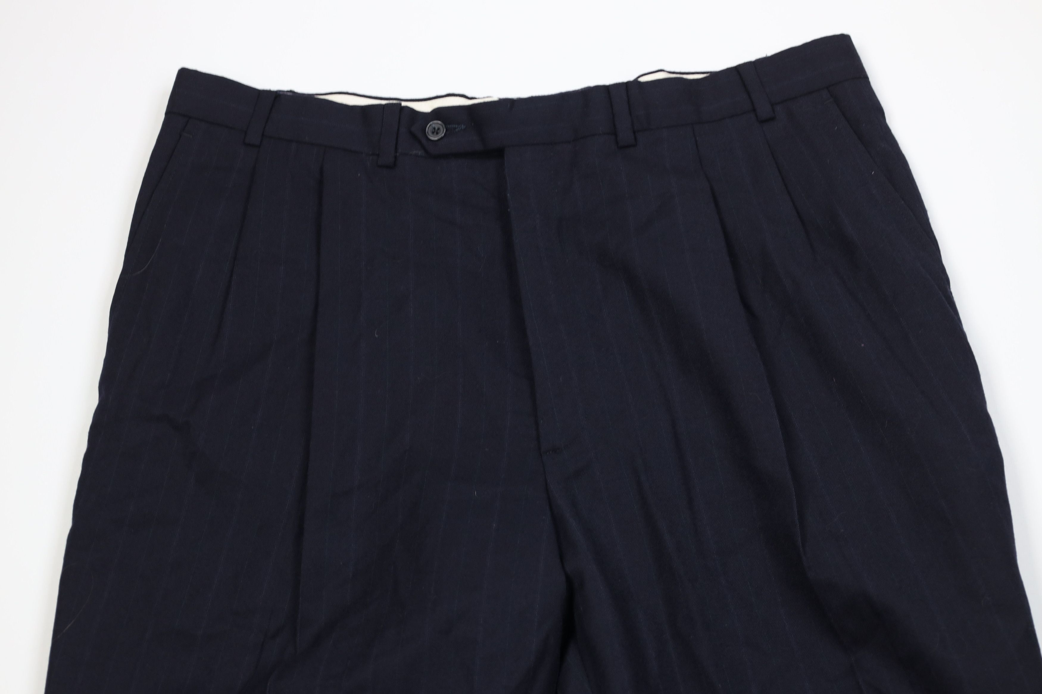 Vintage Vintage 70s Streetwear Striped Wide Leg Chino Pants Blue Size US 40 / EU 56 - 2 Thumbnail