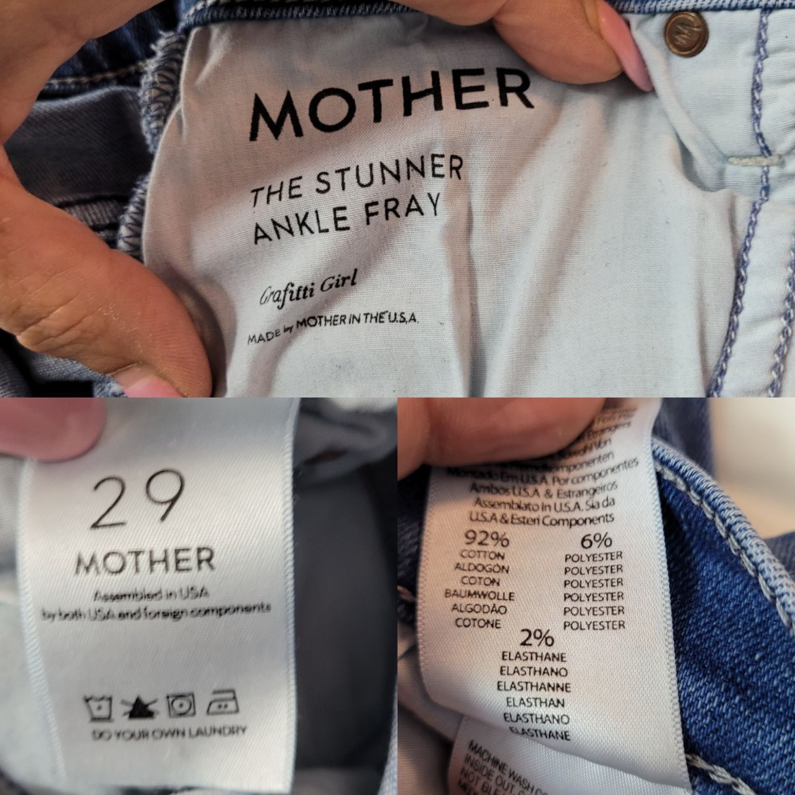 MOTHER Mother The Stunner Ankle Step Fray Jeans Medium Wash Size 29 Size 29" - 3 Thumbnail