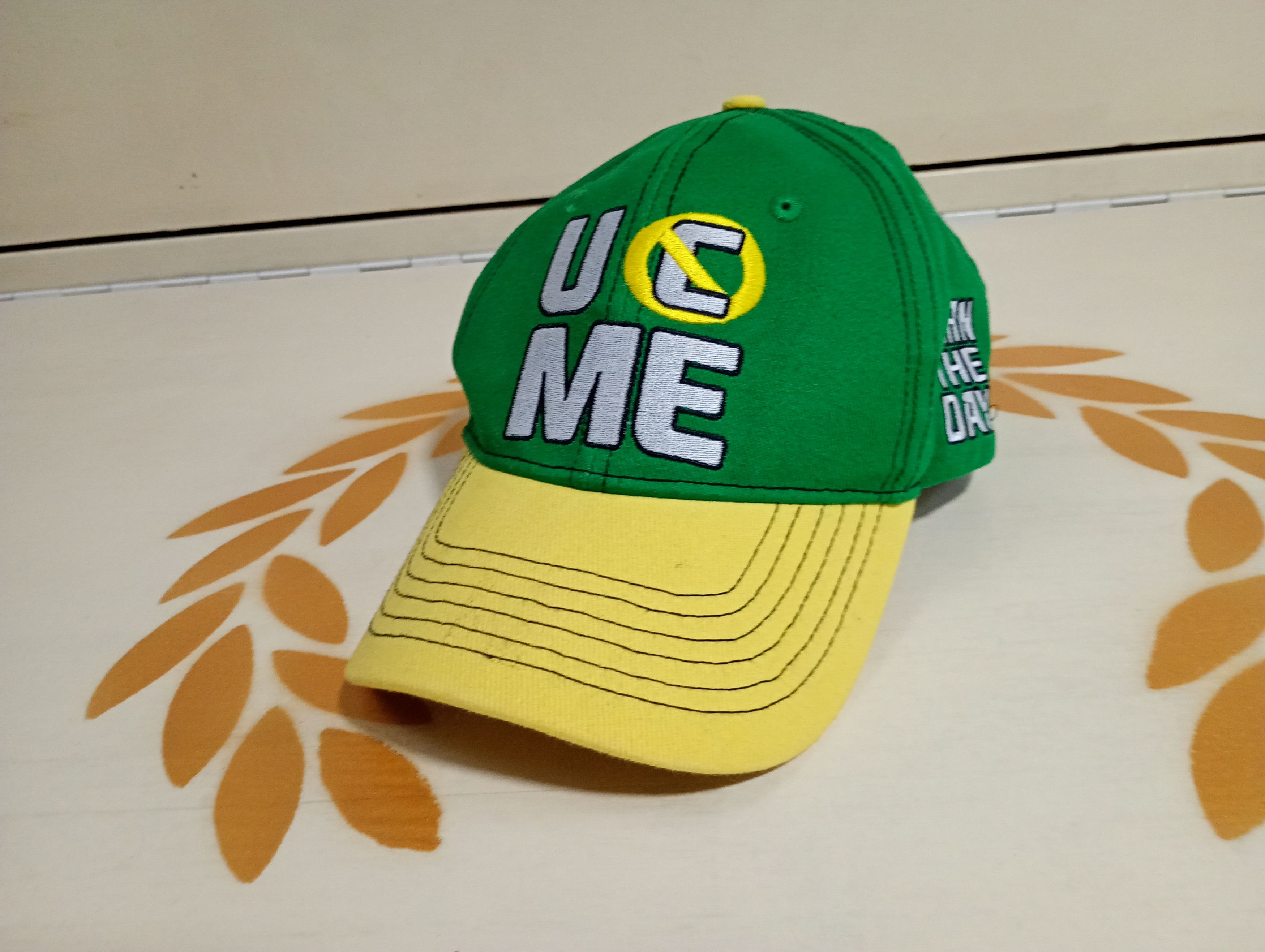 WWE John Cena U Can’t See Me Hat WWE Green Yellow Adjustable Cap Size ONE SIZE - 1 Thumbnail