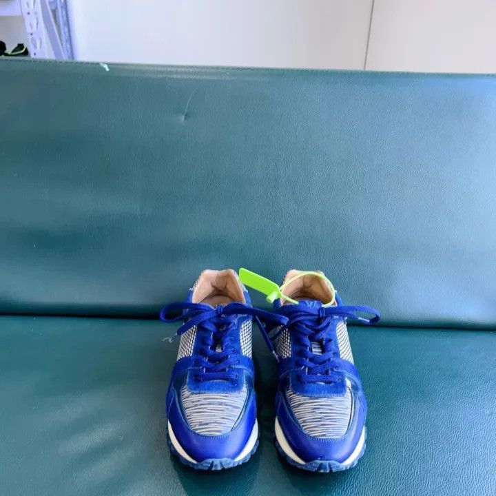 Louis Vuitton Louis Vuitton Blue Mesh Lace-Up Sports Sneakers -2508 Size US 5.5 / EU 38 - 2 Thumbnail