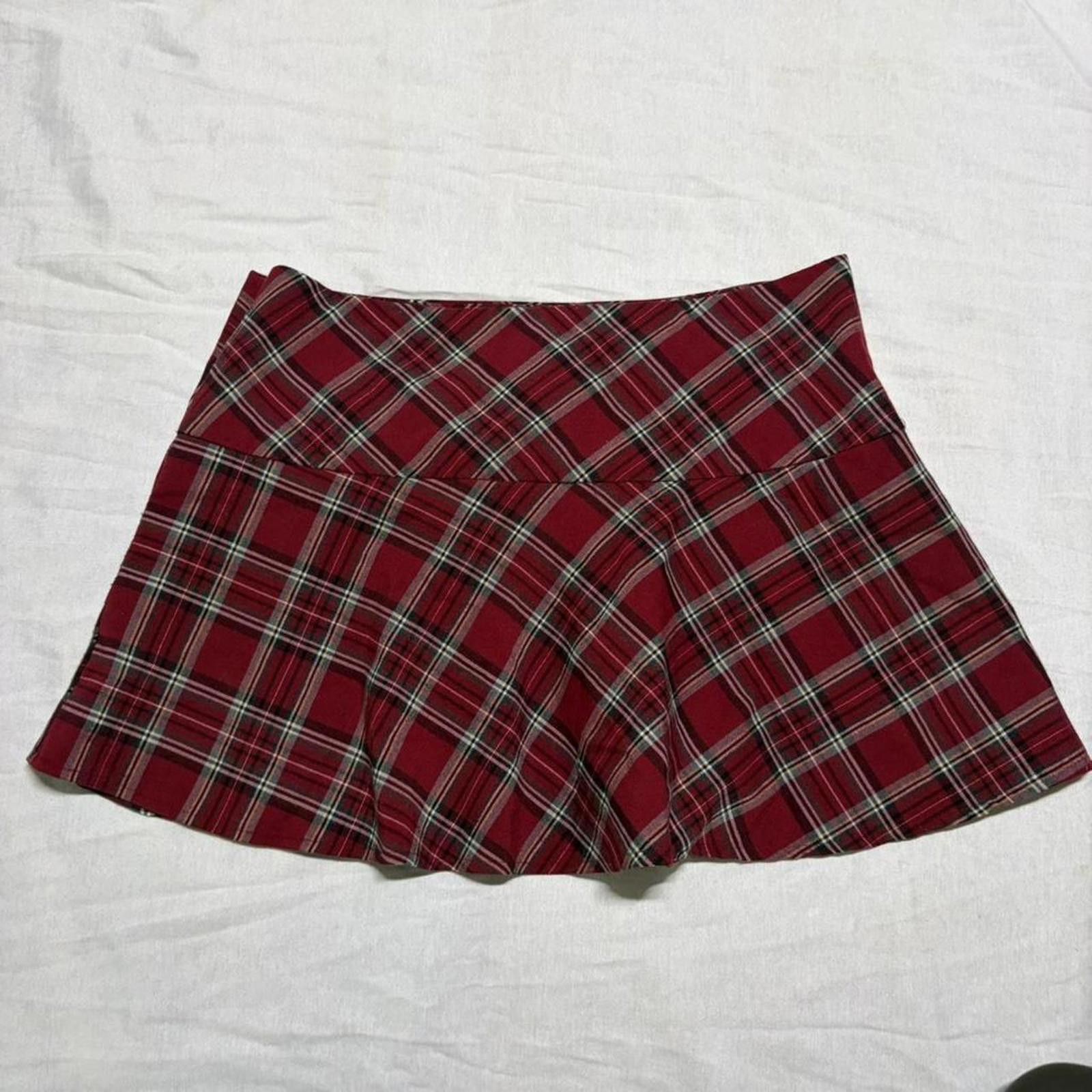 Other Red vintage plaid skirt Size 27" / US 4 / IT 40 - 3 Thumbnail
