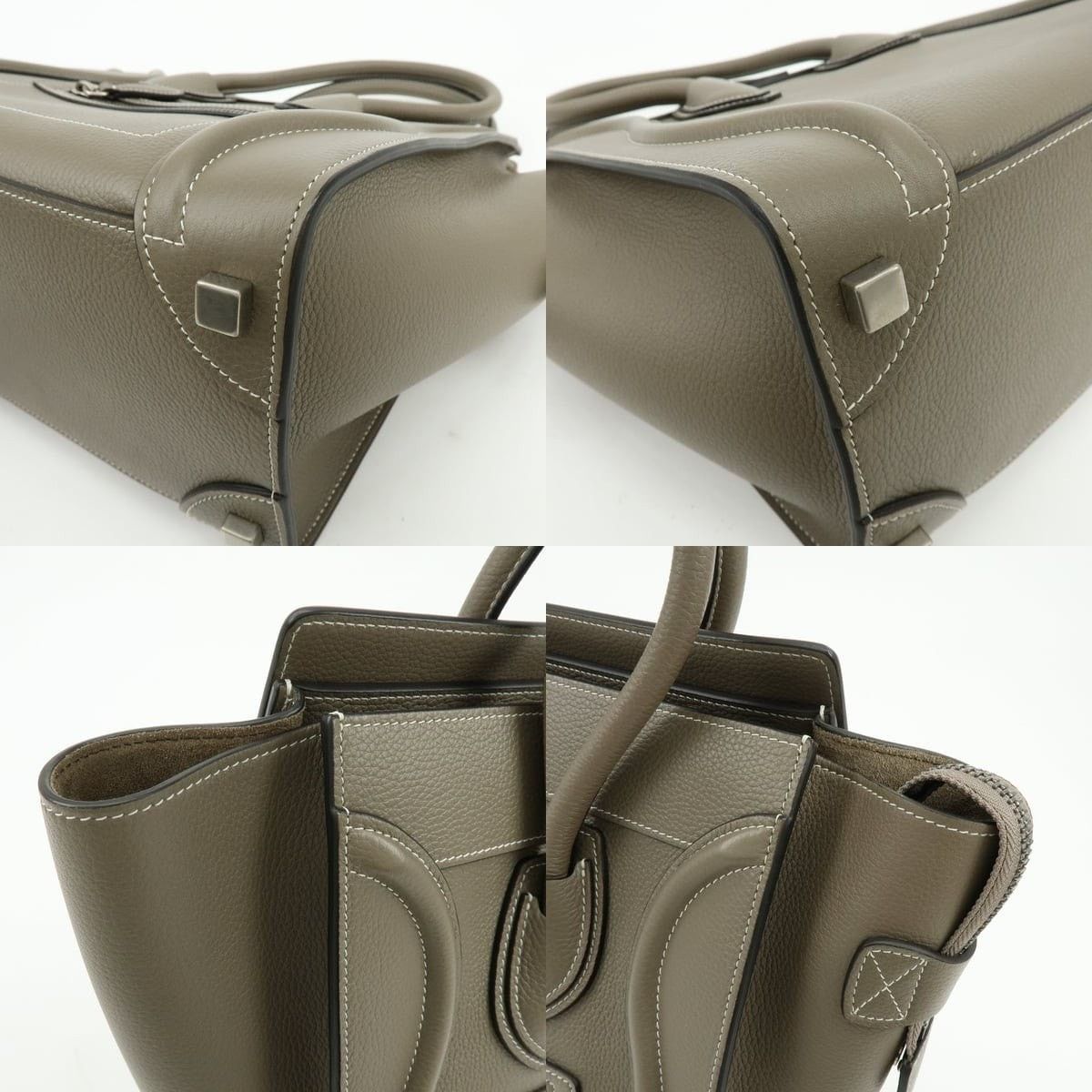 Celine Celine Luggage Micro Shopper Calfskin Tote Gray Size ONE SIZE - 5 Thumbnail