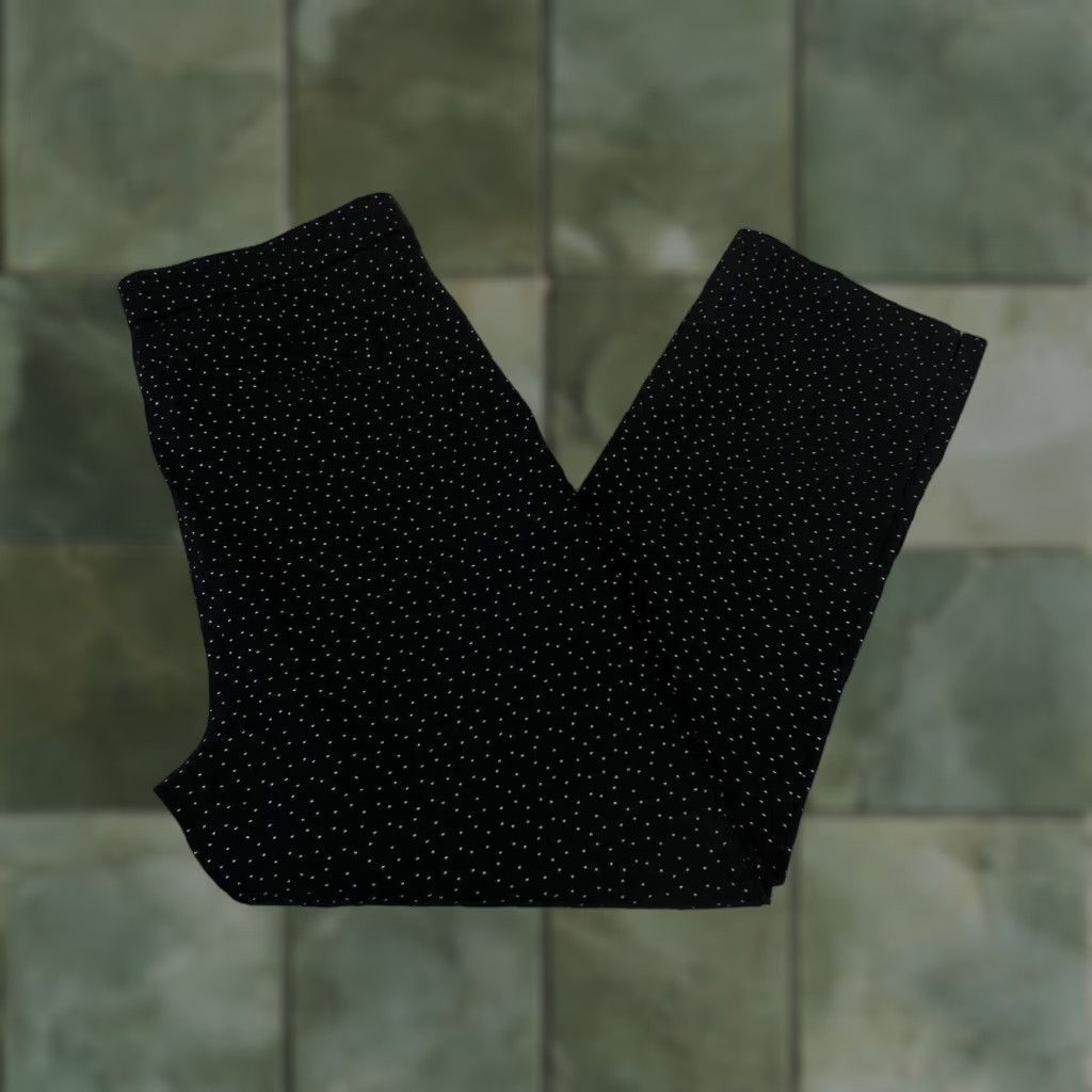 Anne Klein Anne Klein Womens Black Polka Dot Cropped Pants Size 4 Stretch Mid Rise Straight Leg Size 27" / US 4 / IT 40 - 1 Thumbnail